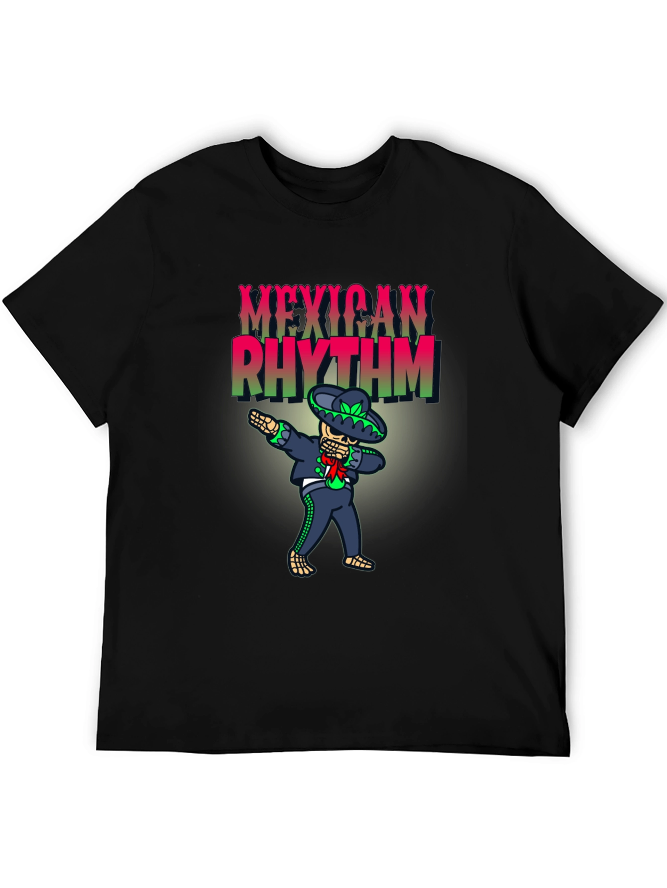 Mexican Rhythm Dabbing Skeleton Mens T-Shirt