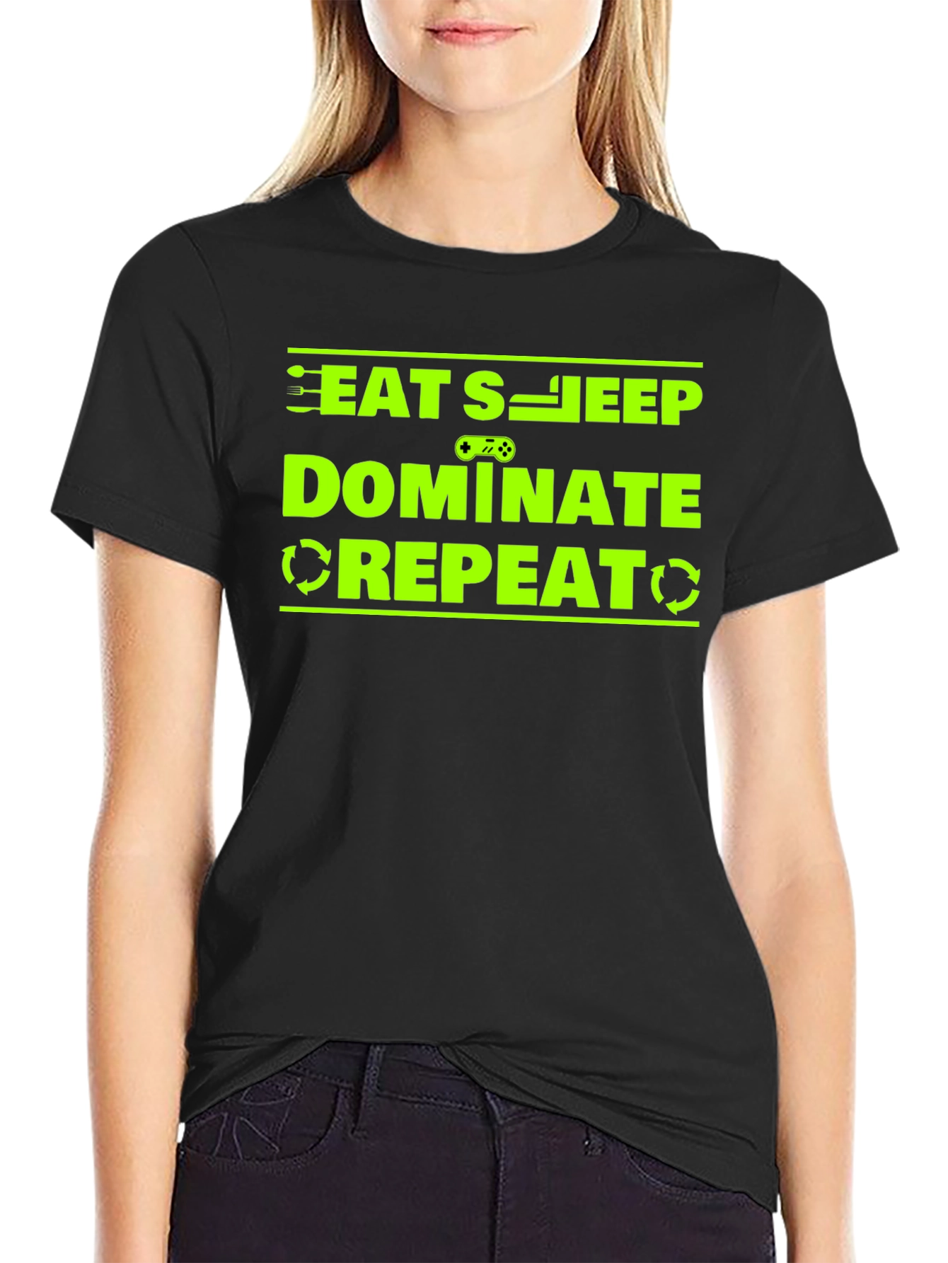Eat Sleep Dominate Repeat Gamer T-Shirt
