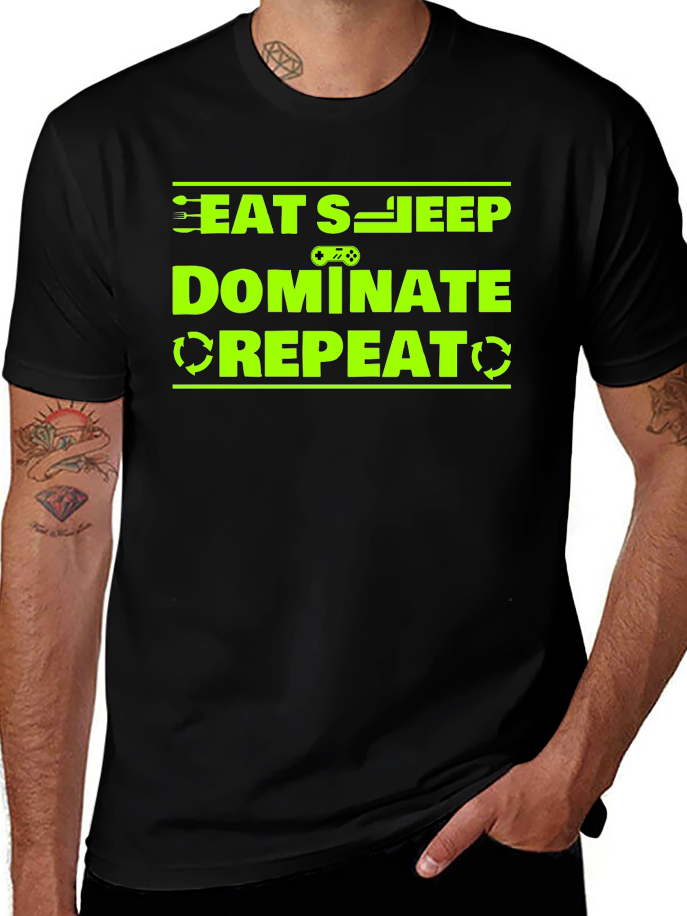 Eat Sleep Dominate Repeat Gamer T-Shirt