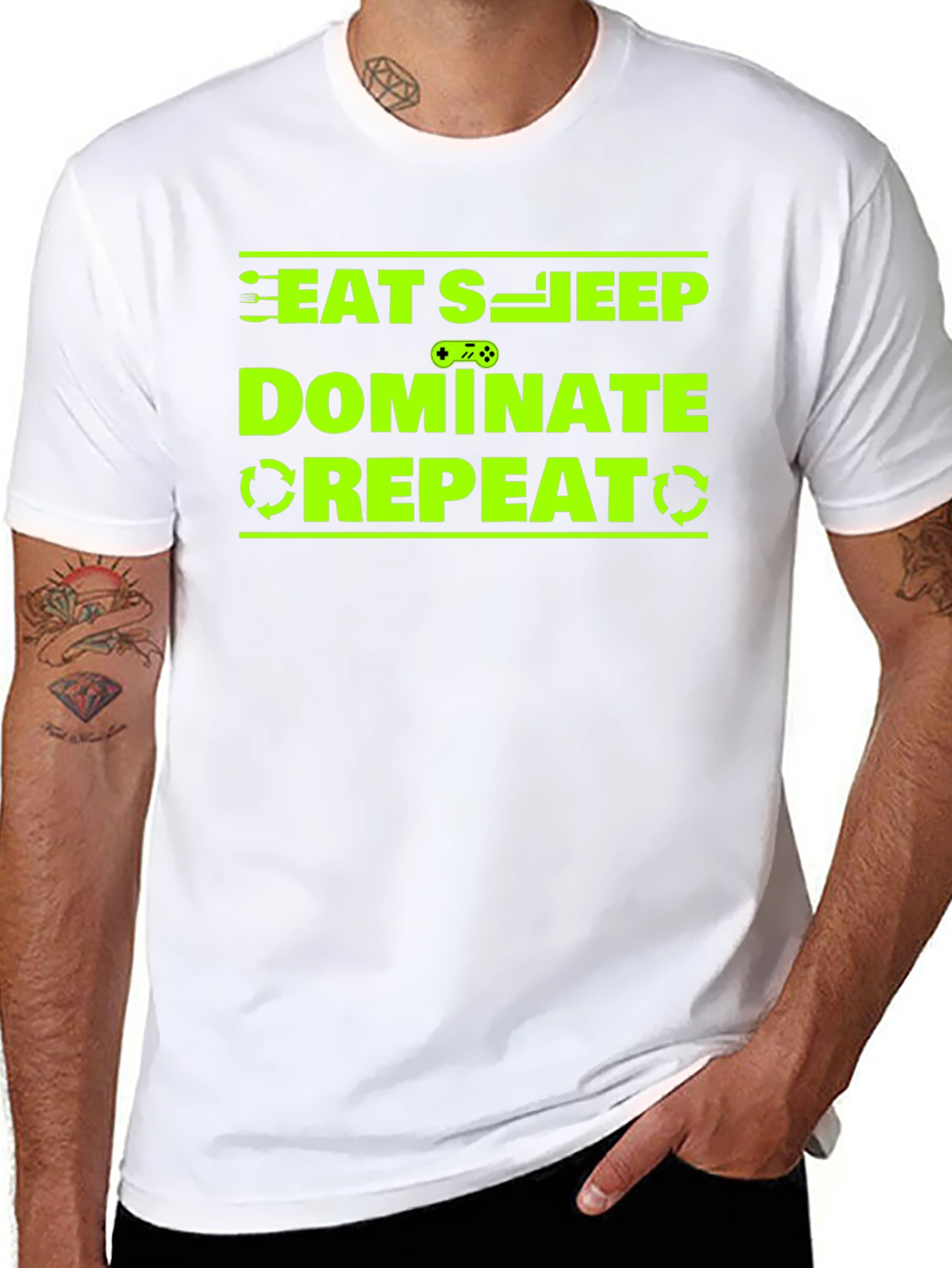 Eat Sleep Dominate Repeat Gamer T-Shirt
