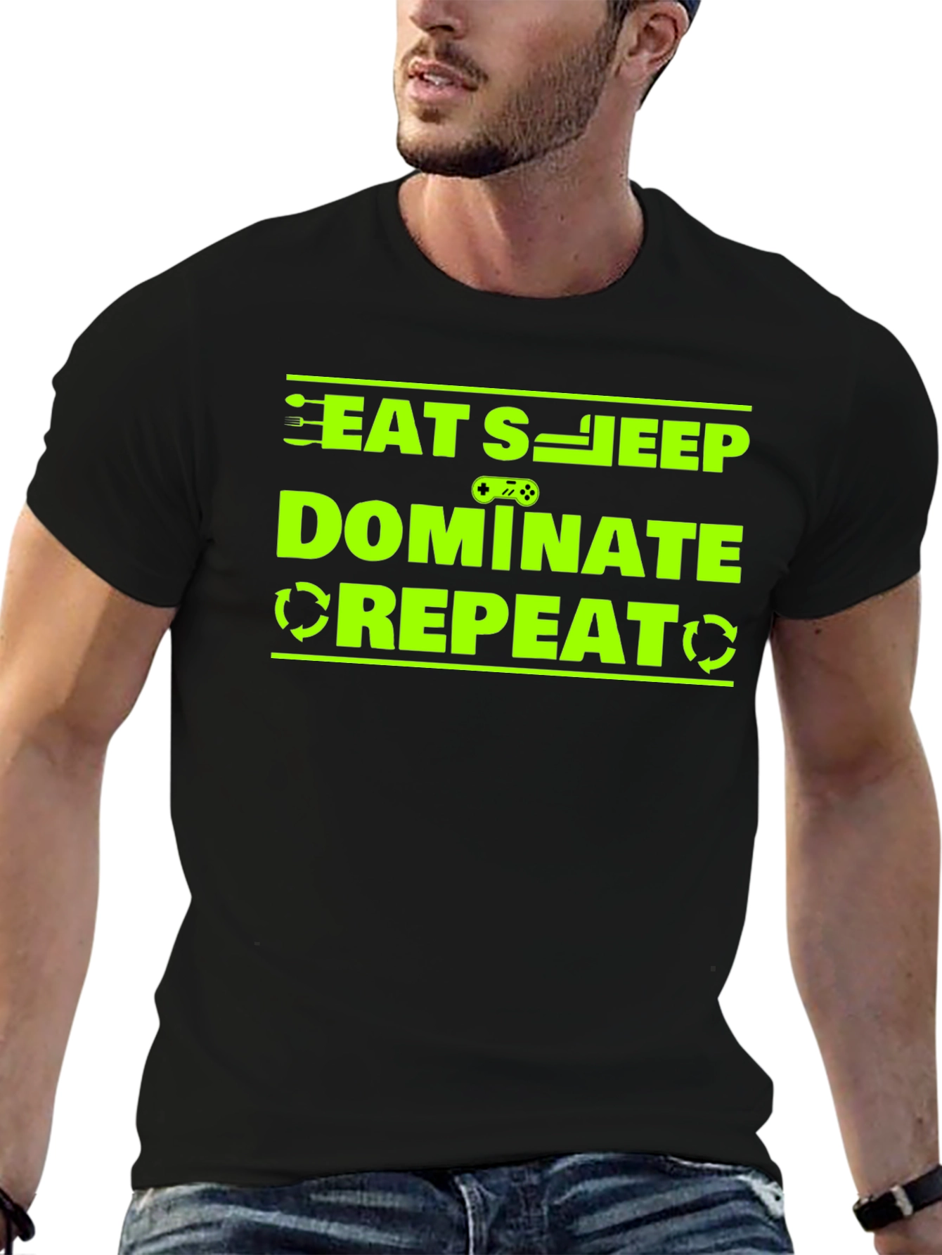 Eat Sleep Dominate Repeat Gamer T-Shirt