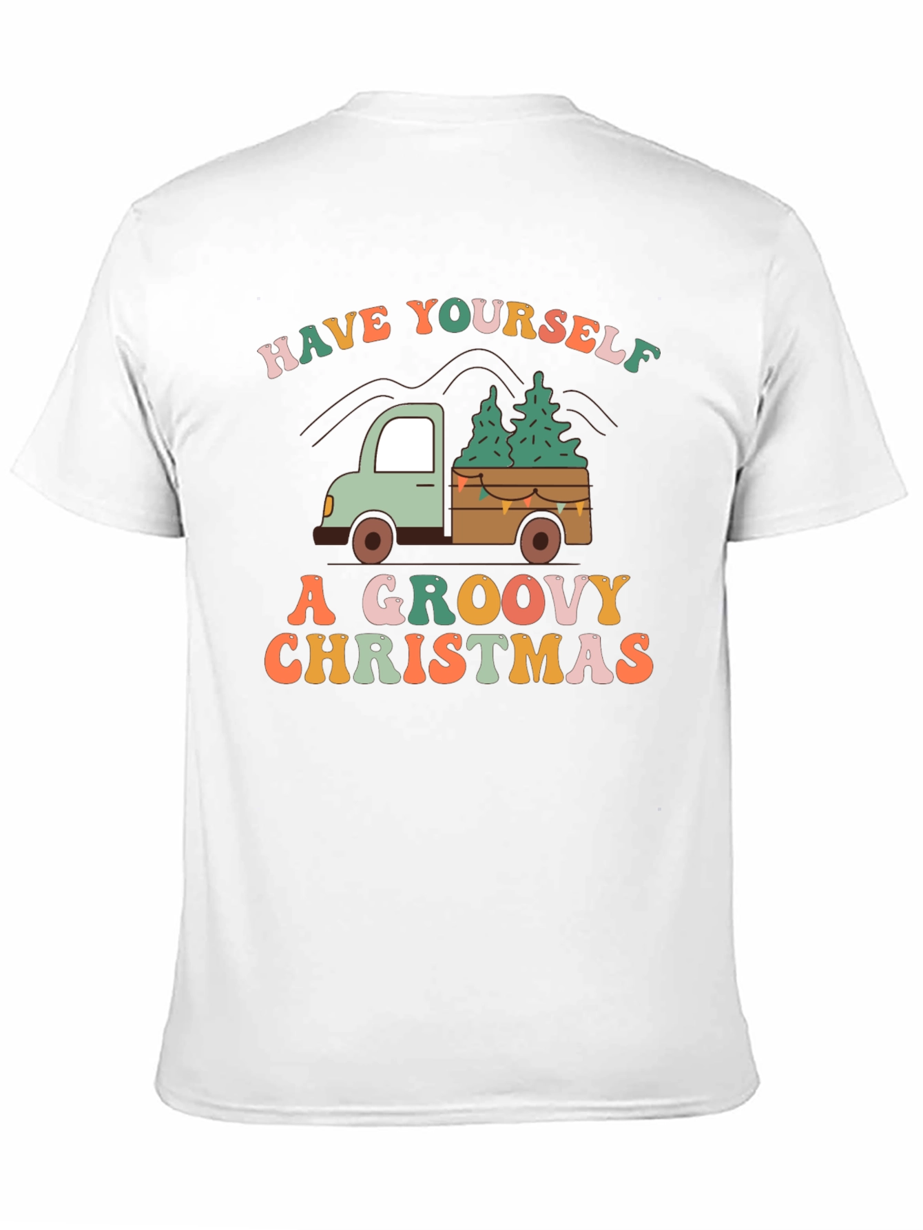 Groovy Christmas Truck Graphic T-Shirt