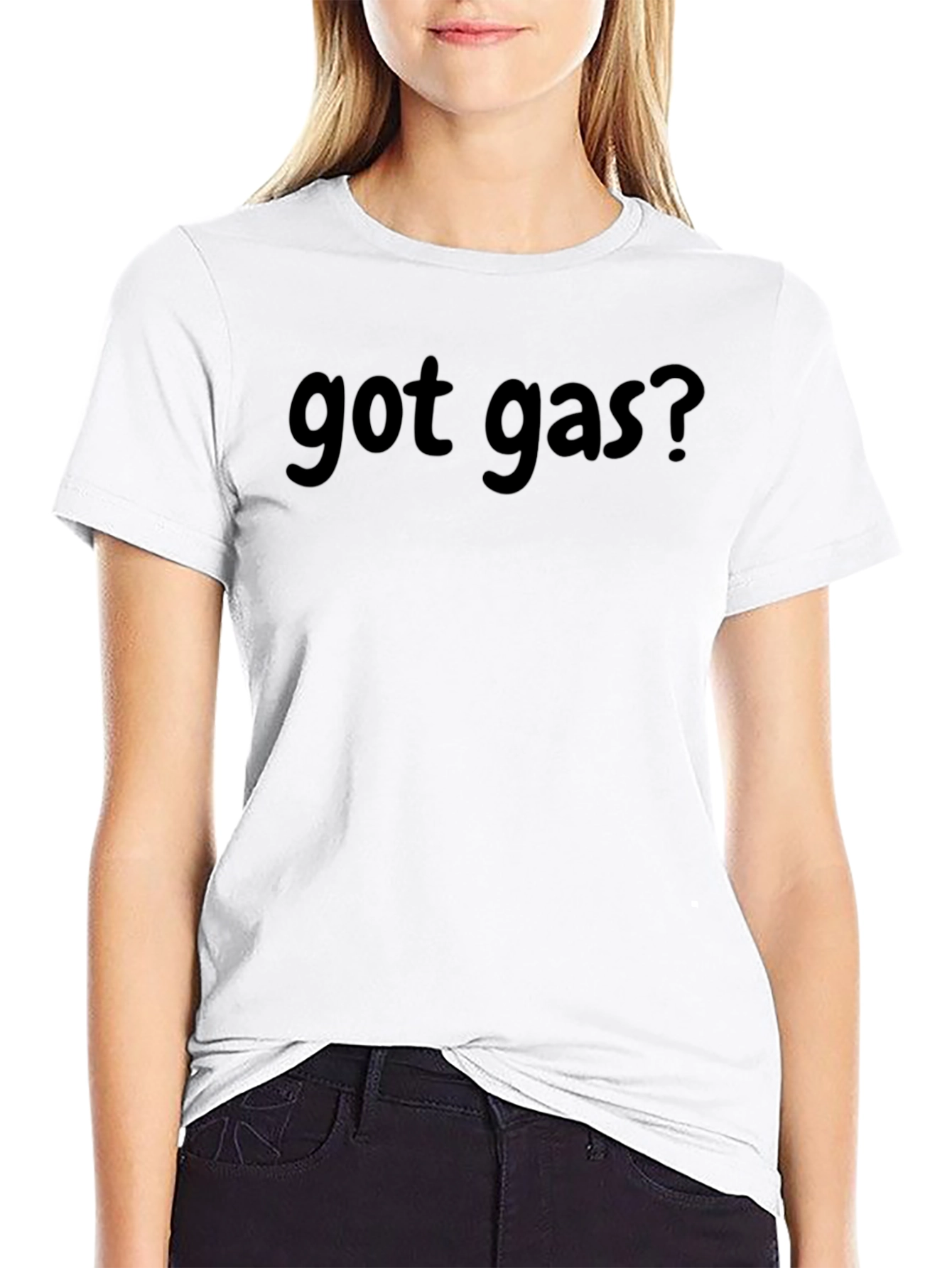 Got Gas? Black Cotton Blend Crew Neck T-Shirt