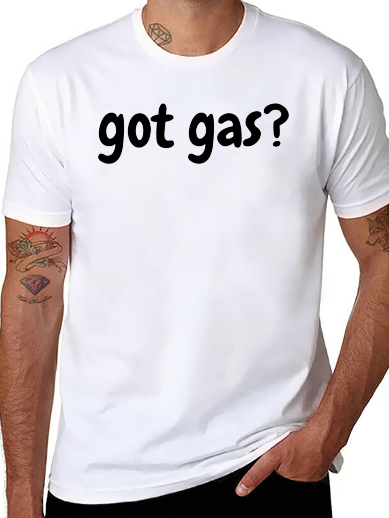 Got Gas? Black Cotton Blend Crew Neck T-Shirt