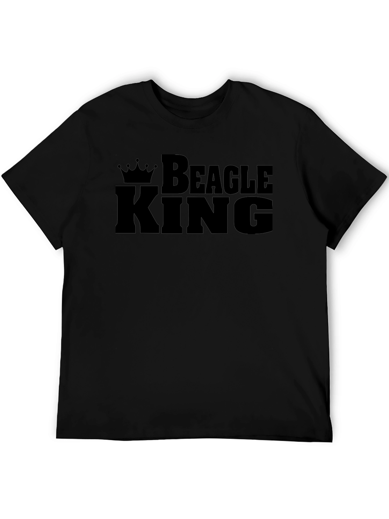 Beagle King Graphic Tee - Black Cotton T-Shirt