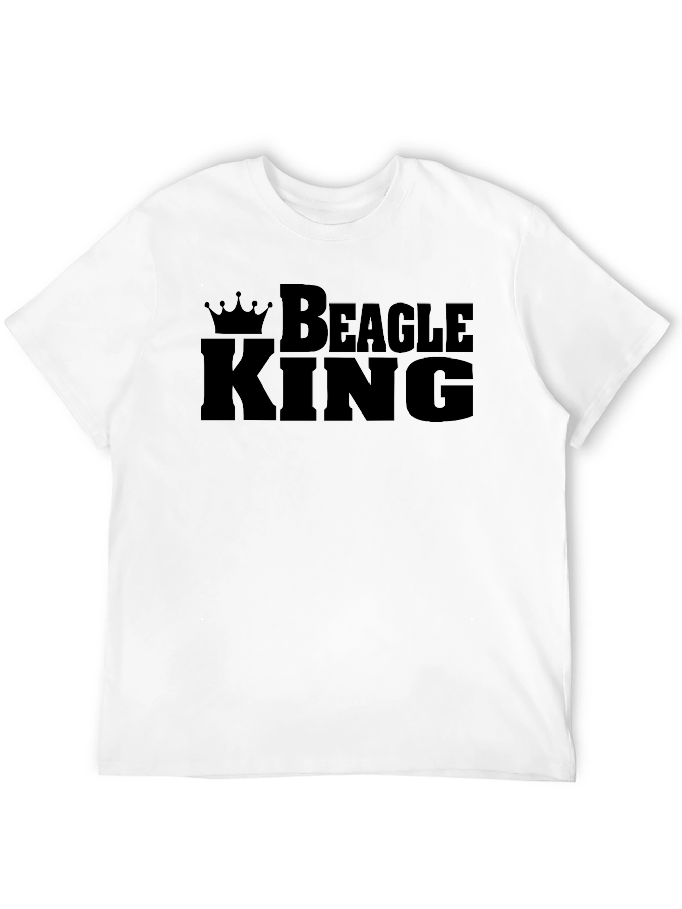 Beagle King Graphic Tee - Black Cotton T-Shirt