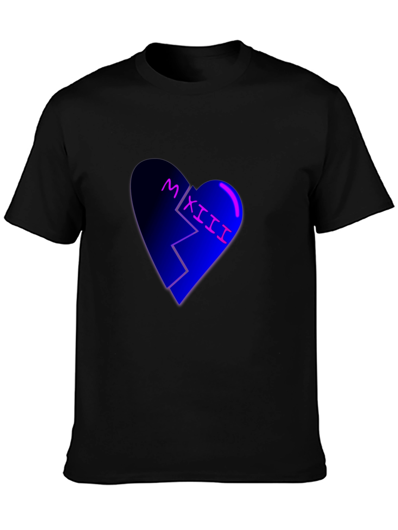 Broken Heart Roman Numeral Graphic Tee - Black