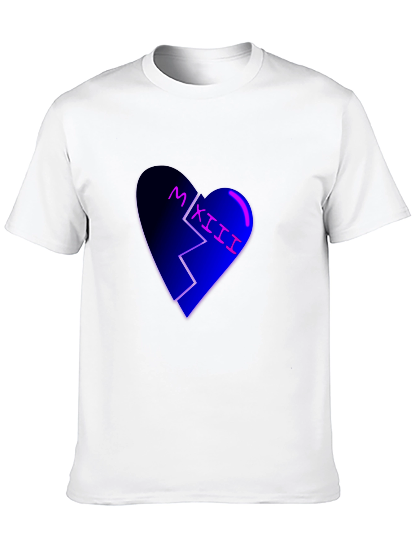 Broken Heart Roman Numeral Graphic Tee - Black