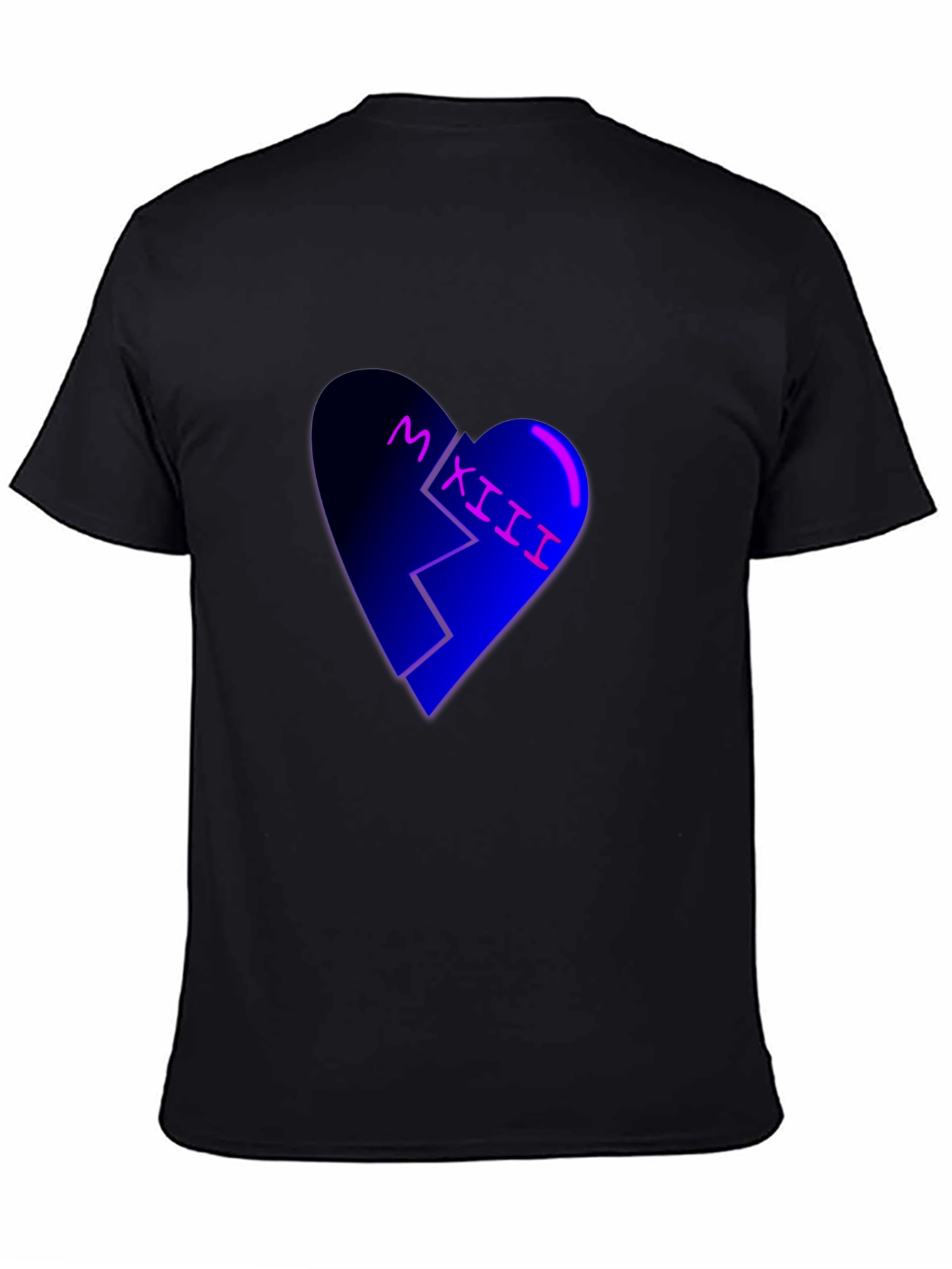 Broken Heart Roman Numeral Graphic Tee - Black