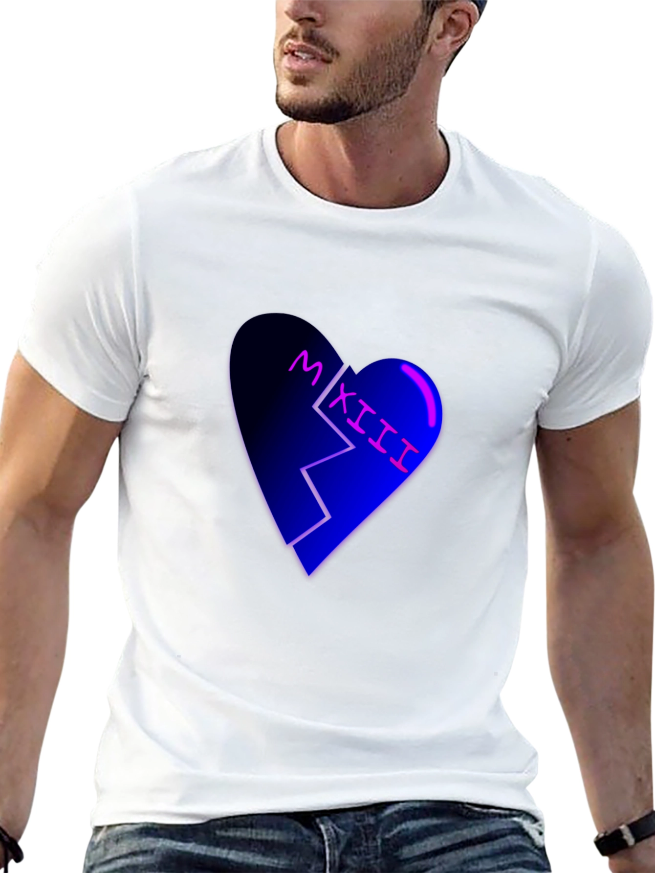 Broken Heart Roman Numeral Graphic Tee - Black