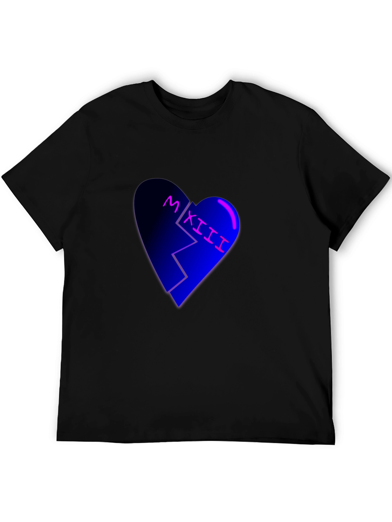 Broken Heart Roman Numeral Graphic Tee - Black