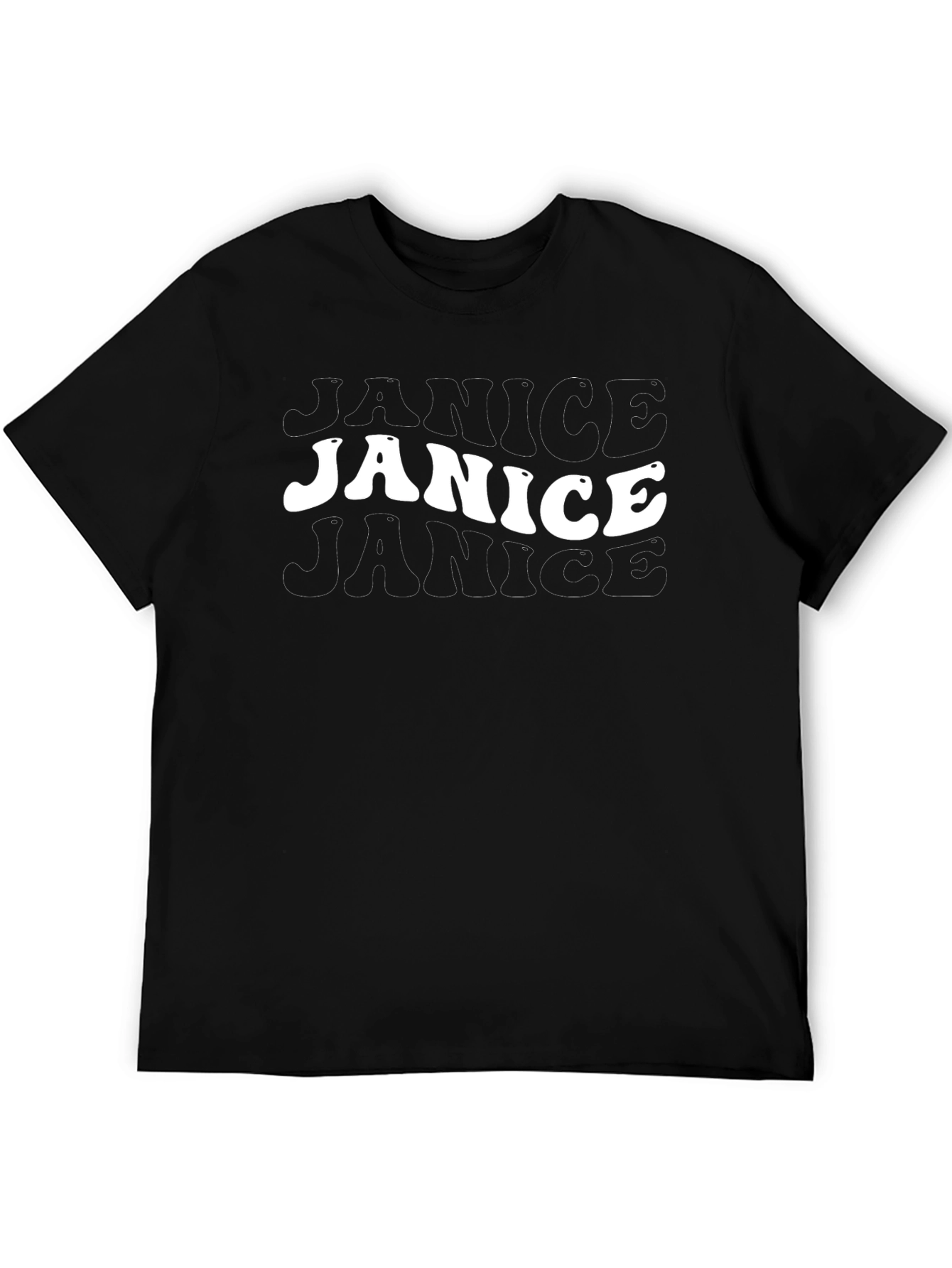 Janice Graphic Tee - Black Cotton T-Shirt