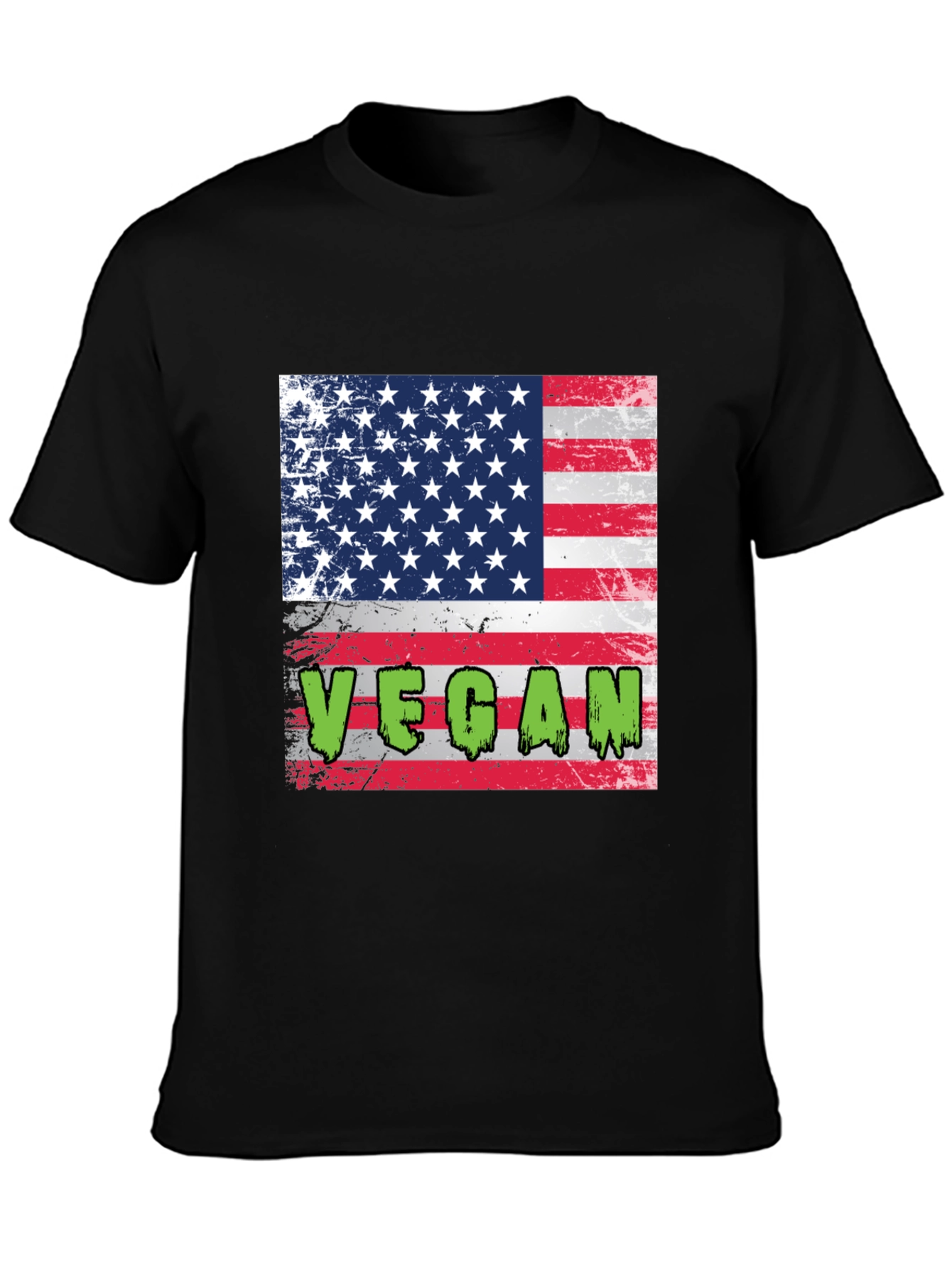 Vegan American Flag Graphic T-Shirt