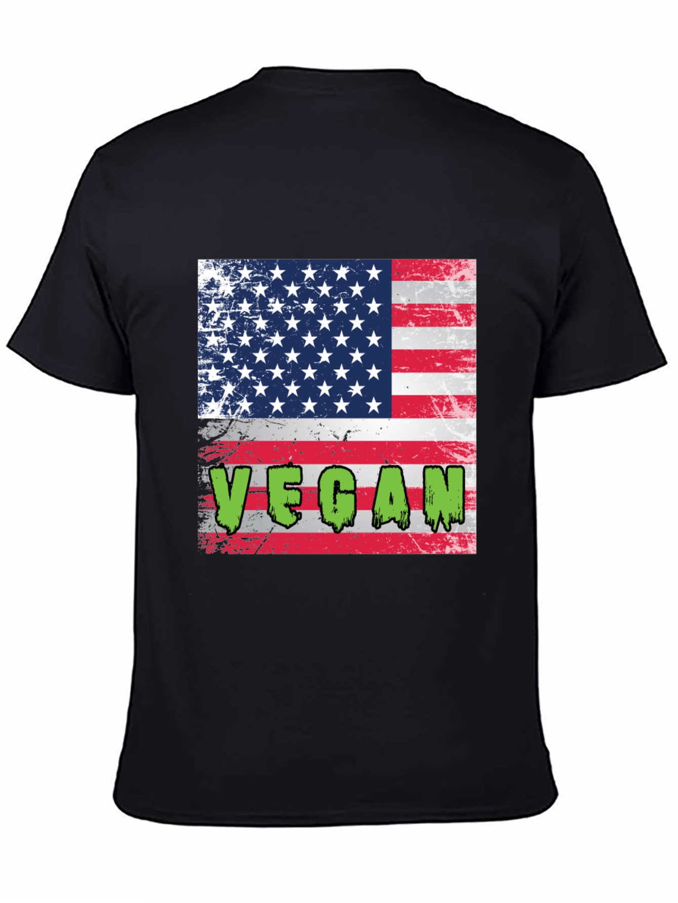 Vegan American Flag Graphic T-Shirt