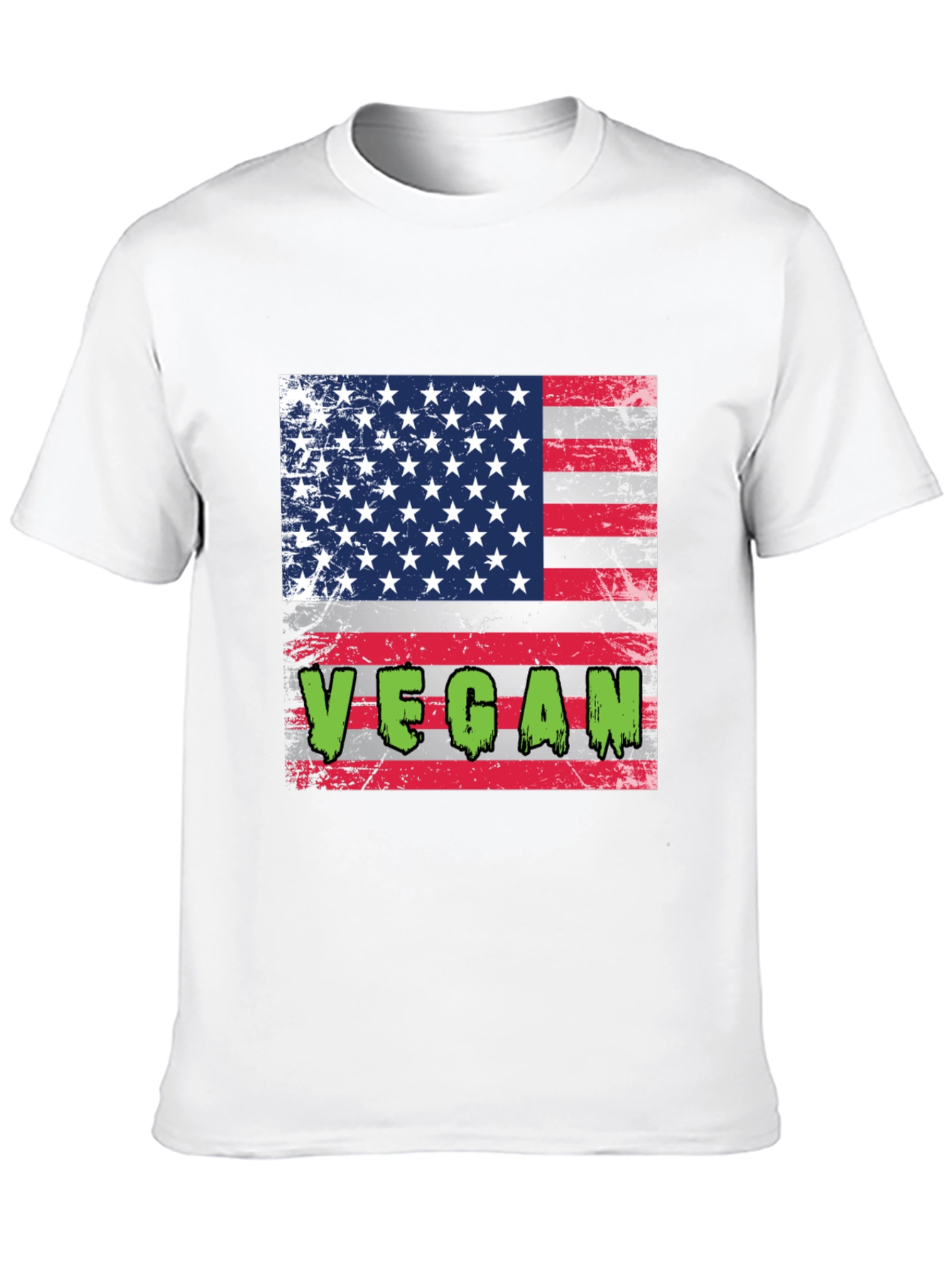 Vegan American Flag Graphic T-Shirt