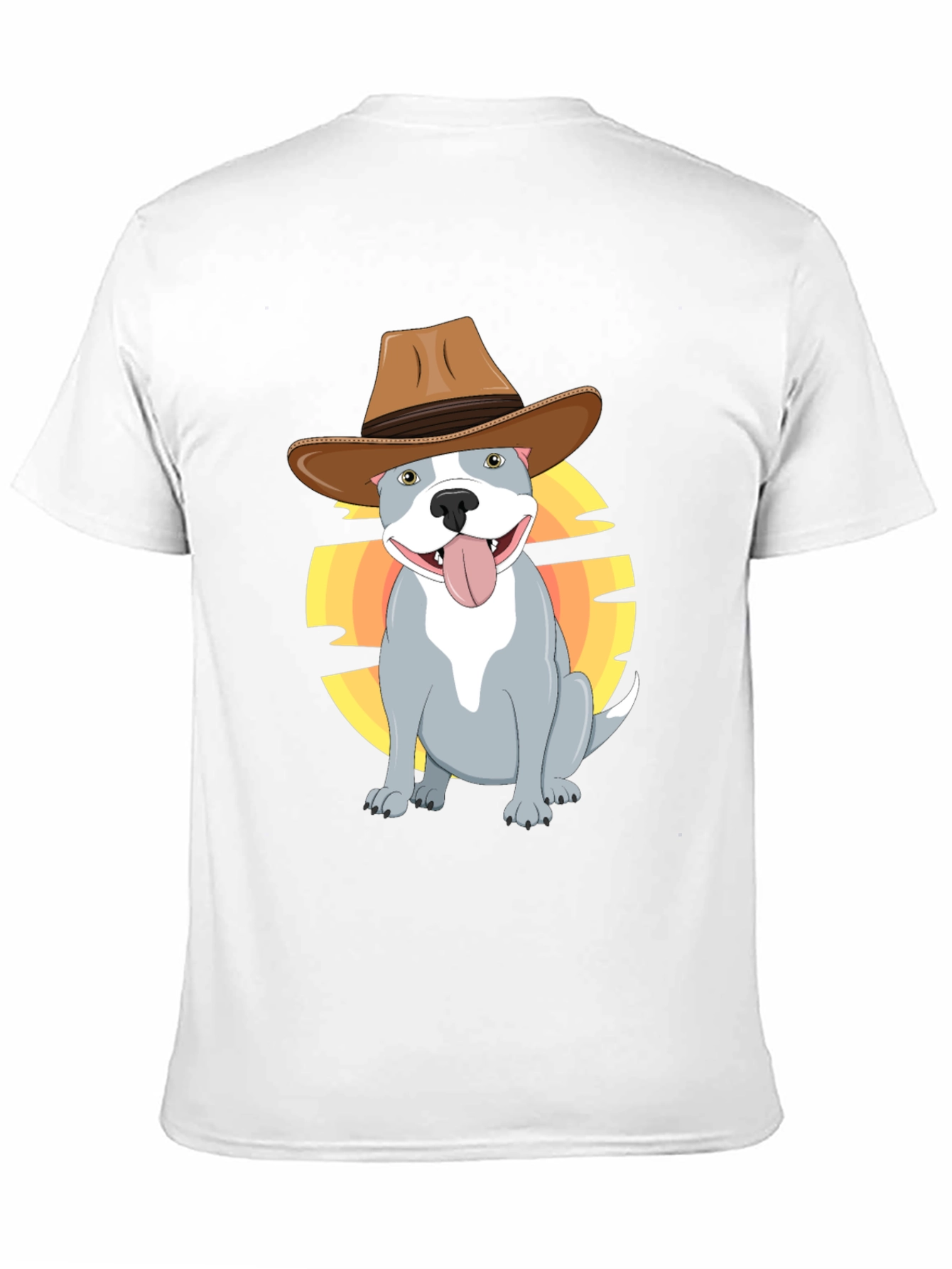 Cowboy Pitbull T-Shirt - Western Dog Graphic Tee