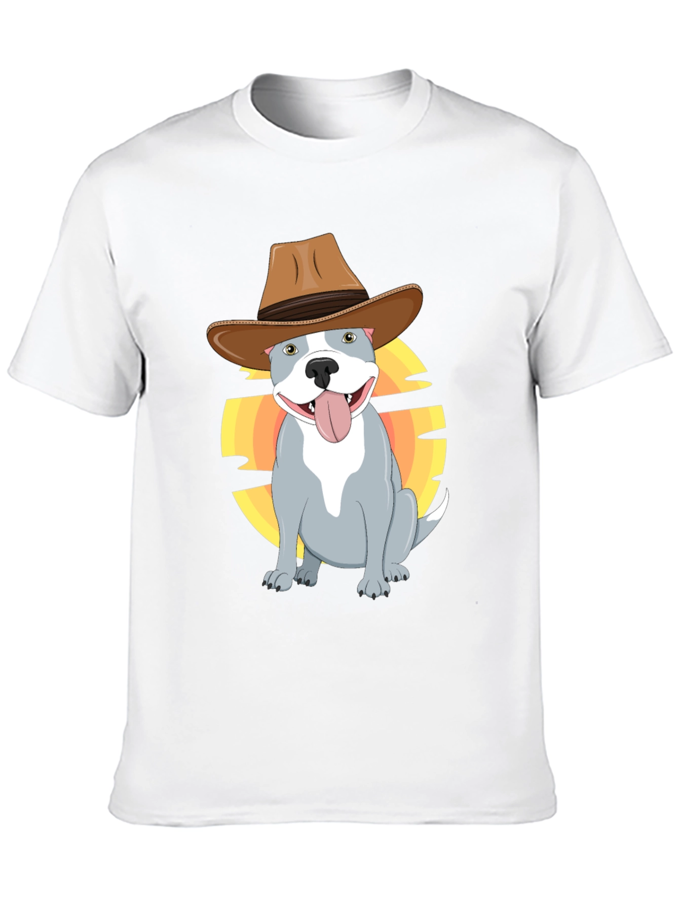 Cowboy Pitbull T-Shirt - Western Dog Graphic Tee