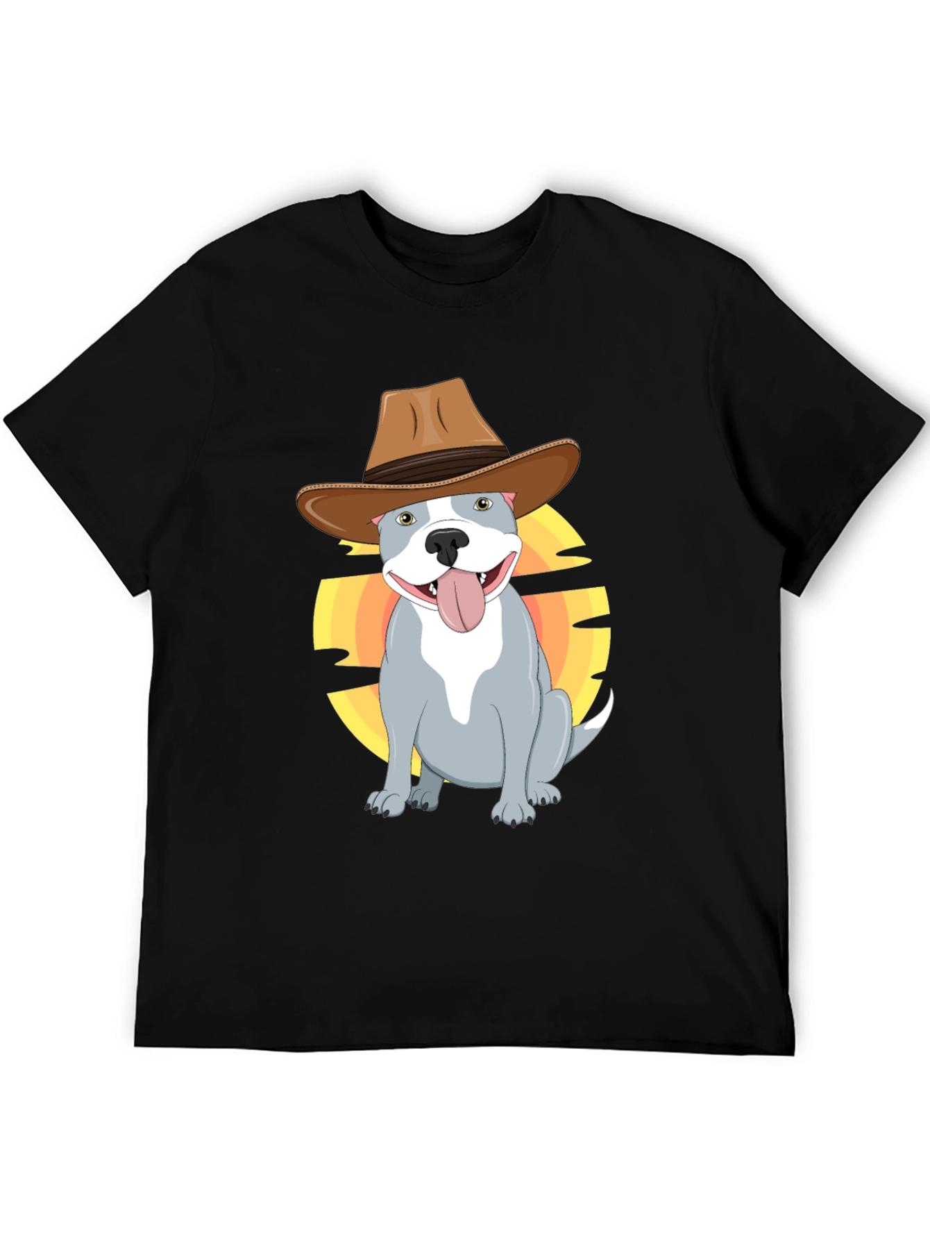 Cowboy Pitbull T-Shirt - Western Dog Graphic Tee