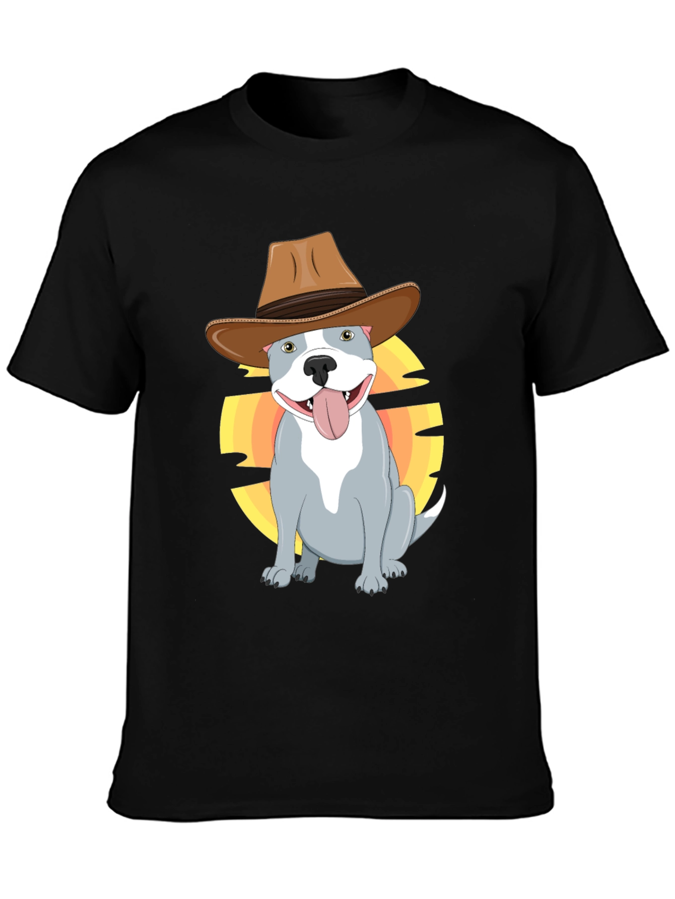 Cowboy Pitbull T-Shirt - Western Dog Graphic Tee