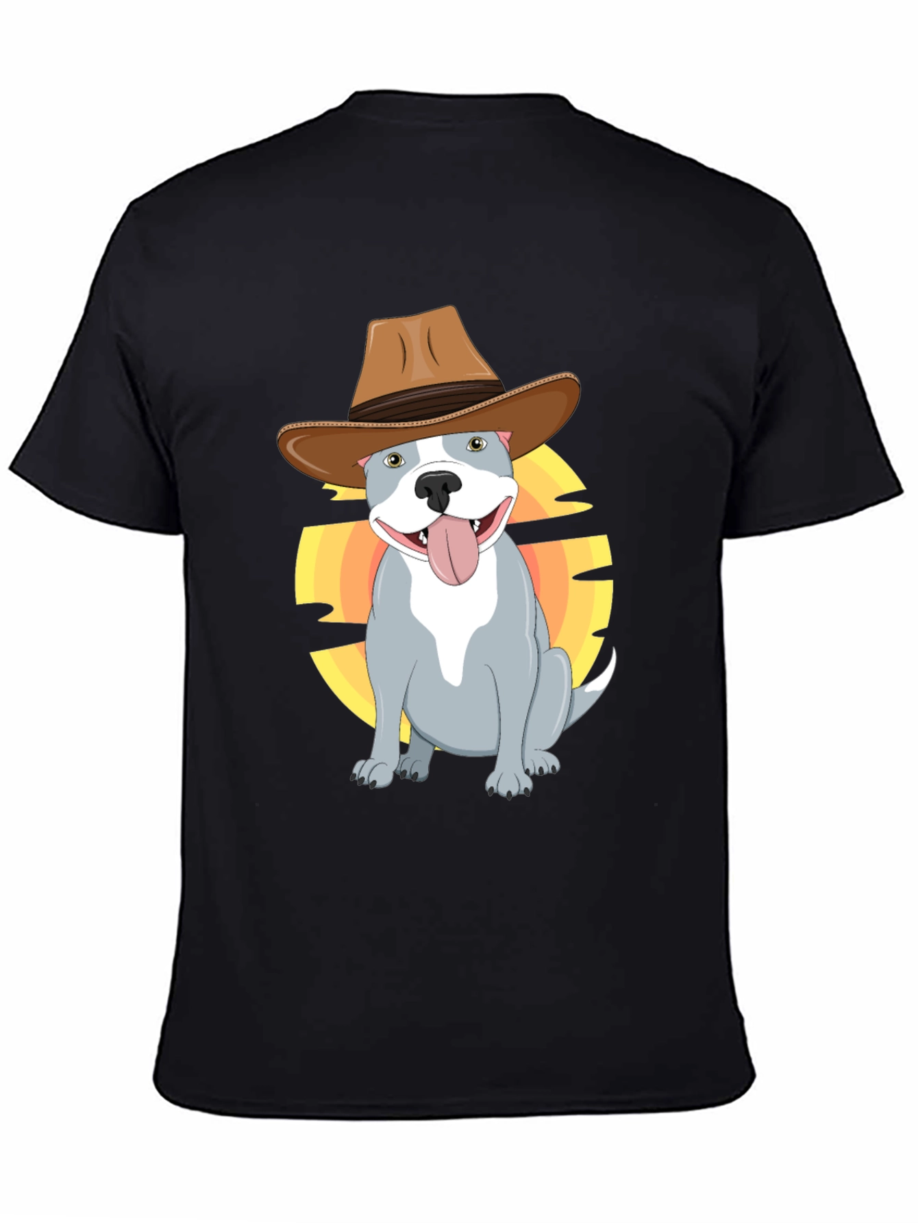Cowboy Pitbull T-Shirt - Western Dog Graphic Tee