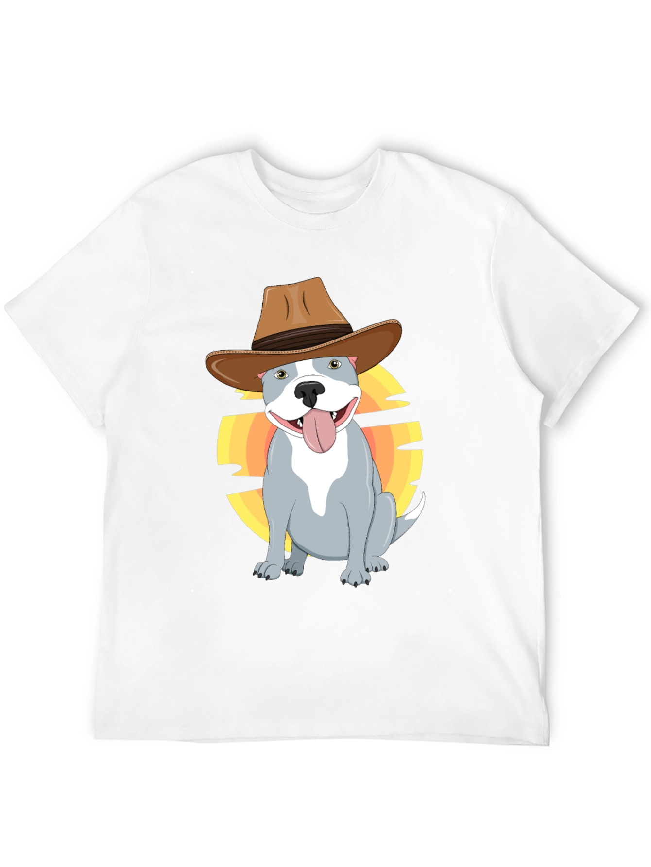 Cowboy Pitbull T-Shirt - Western Dog Graphic Tee