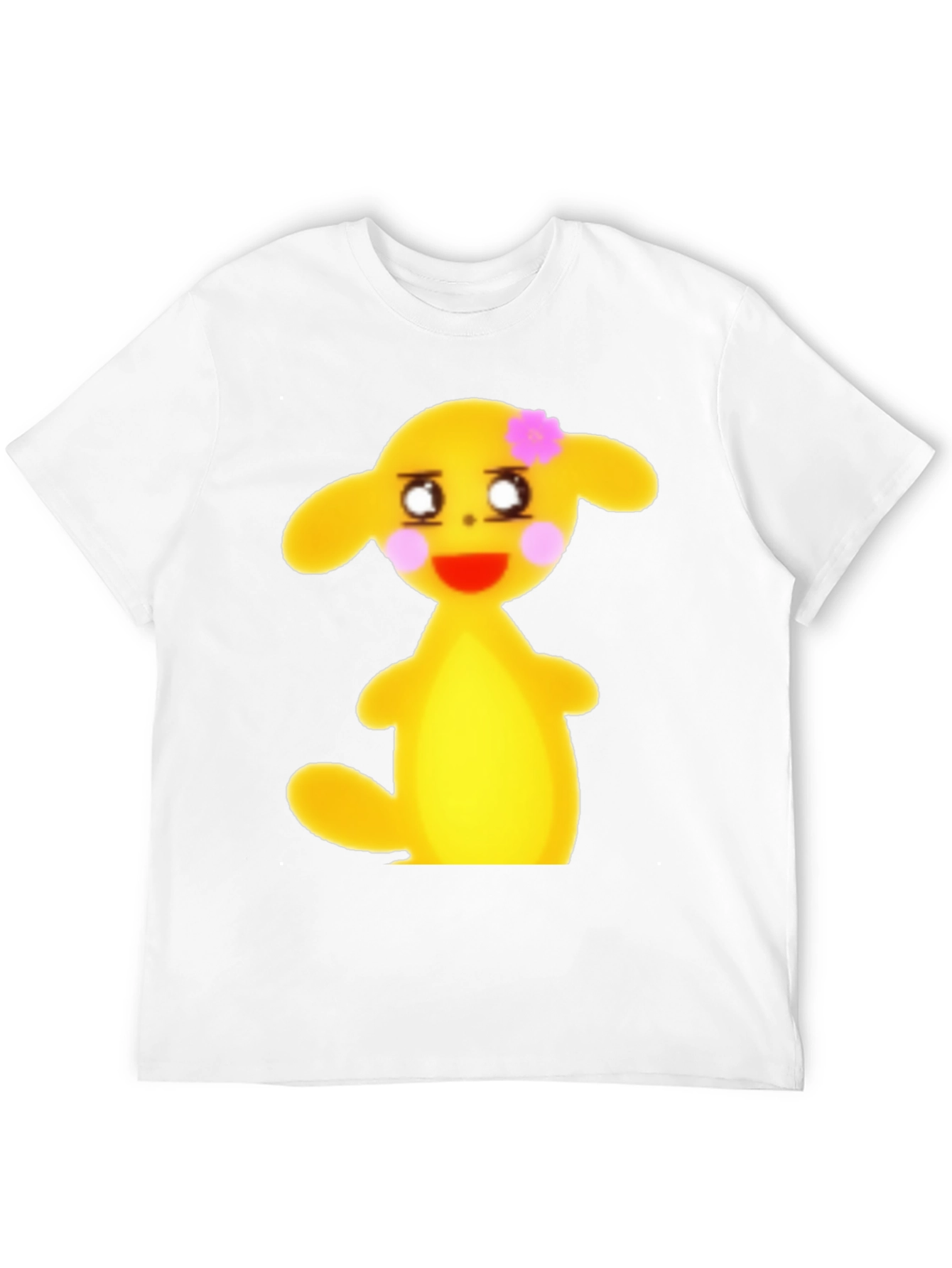 Black T-Shirt with Cute Yellow Character