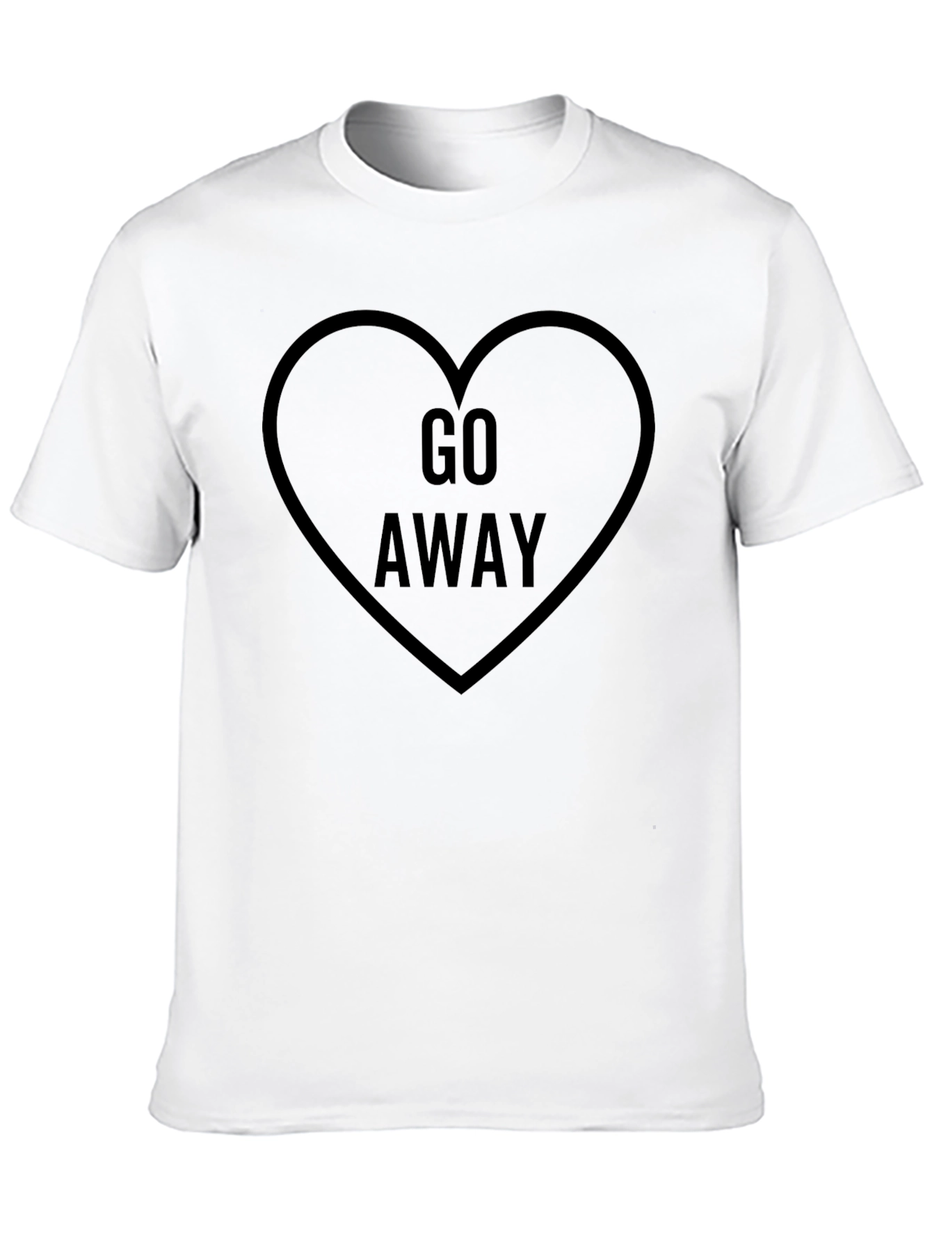 Go Away Heart Graphic Black Tee - Sarcastic Style