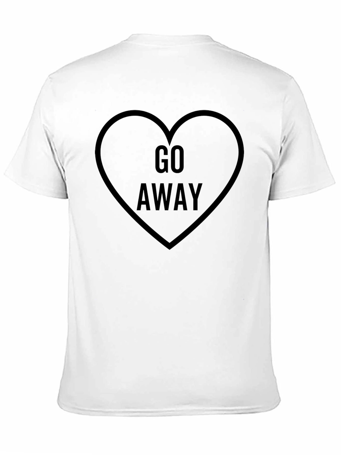 Go Away Heart Graphic Black Tee - Sarcastic Style
