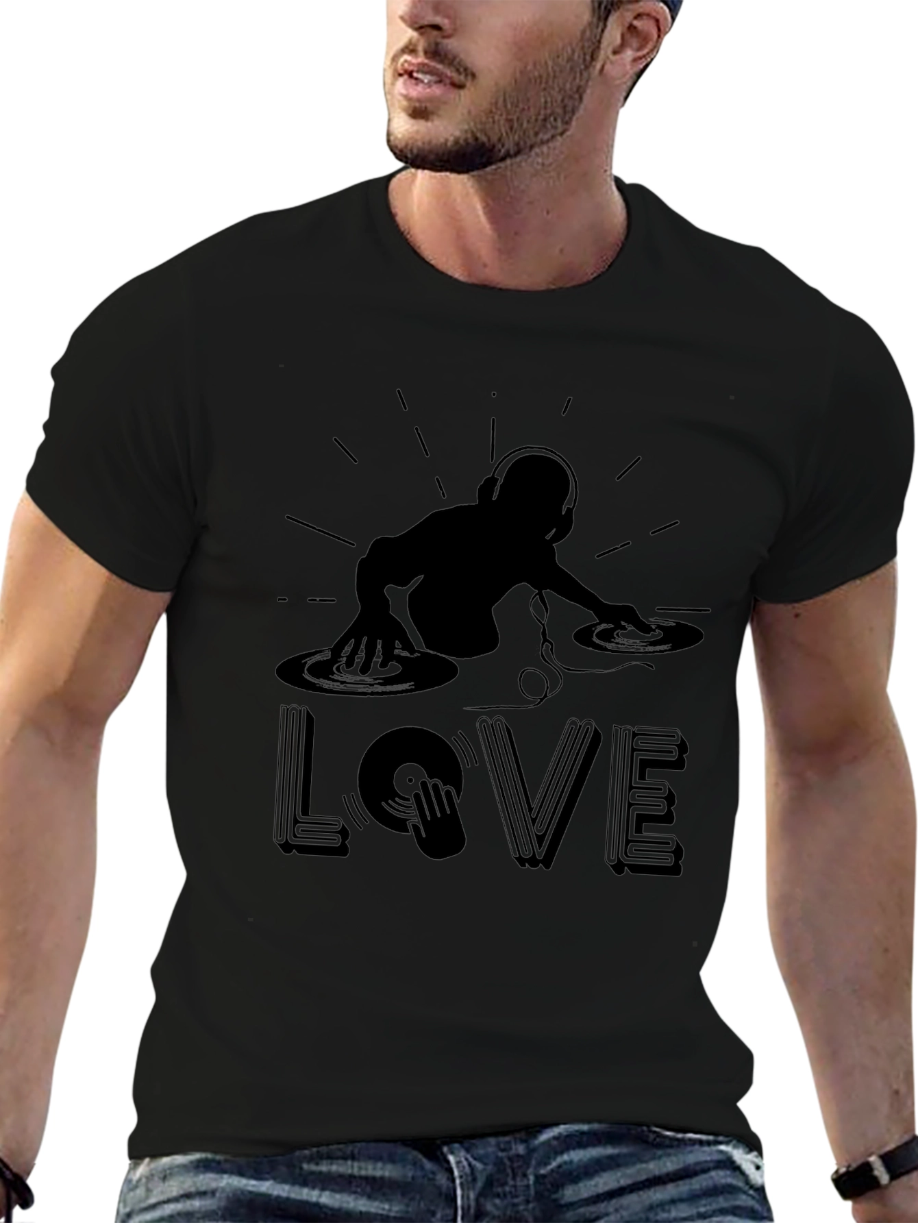 DJ Love Graphic T-Shirt - Black