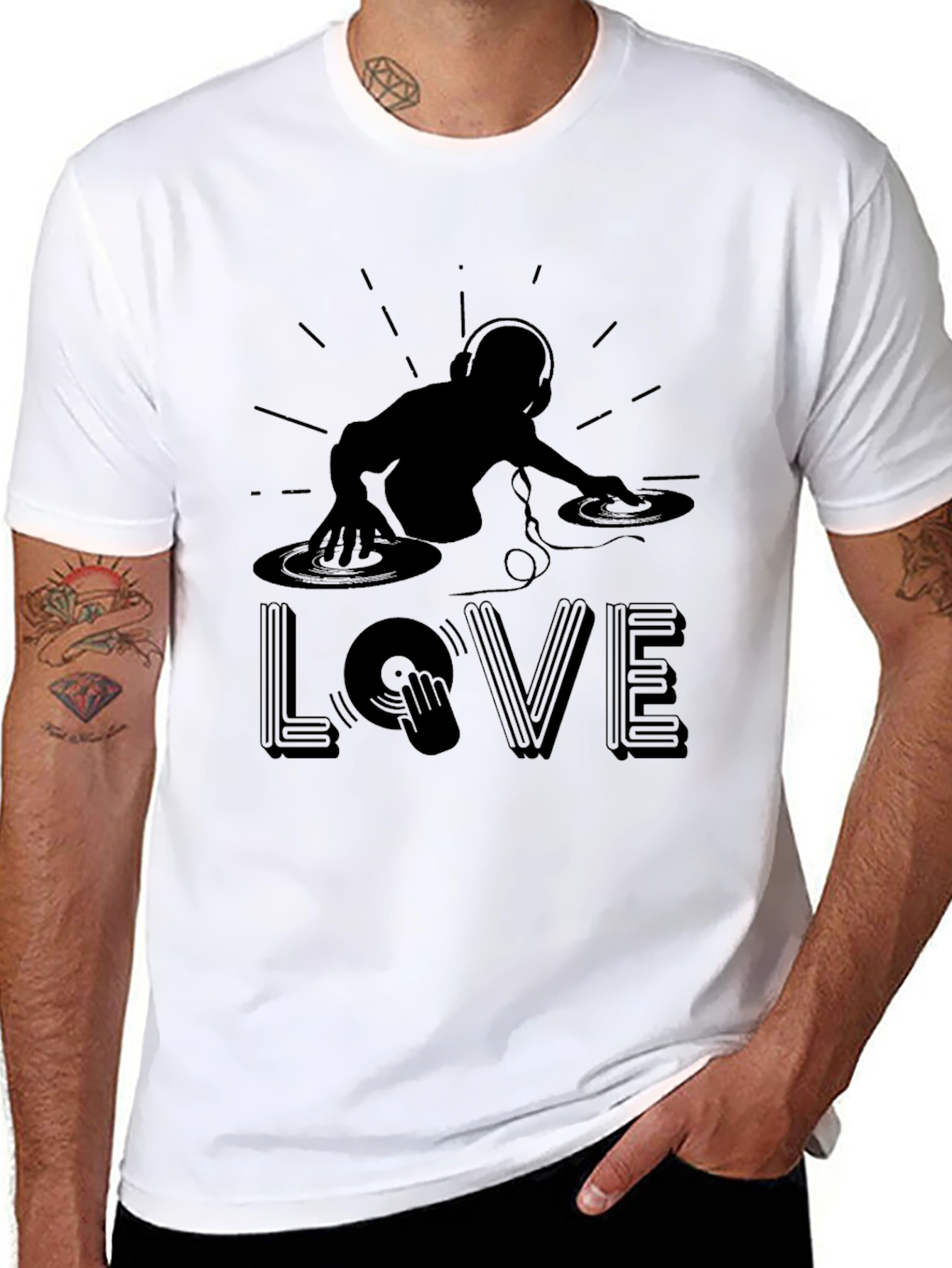DJ Love Graphic T-Shirt - Black