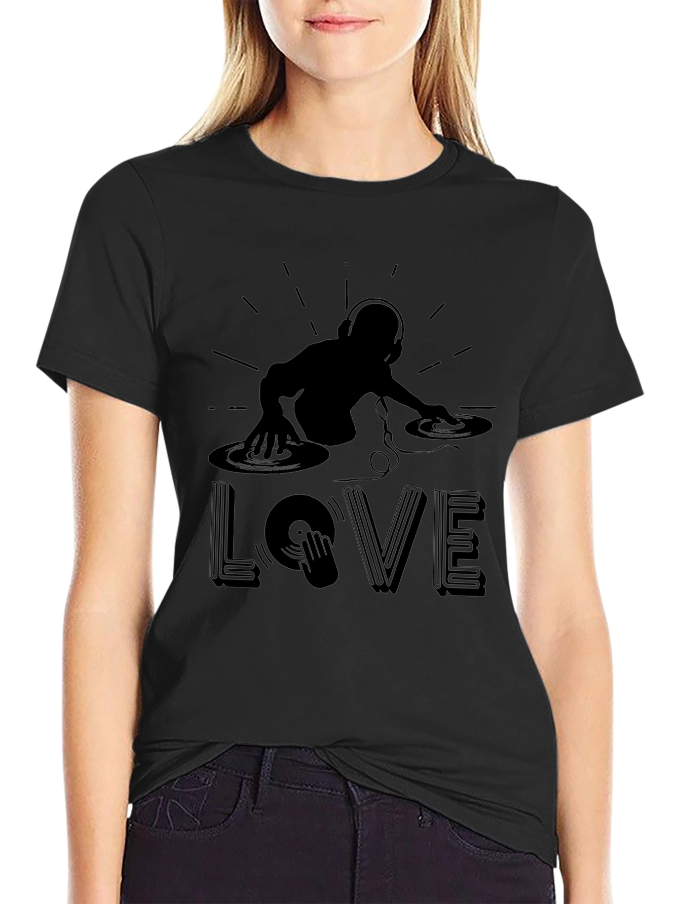 DJ Love Graphic T-Shirt - Black