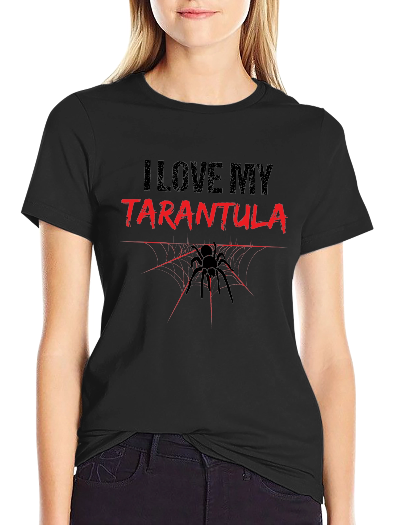 I Love My Tarantula Black Graphic Tee