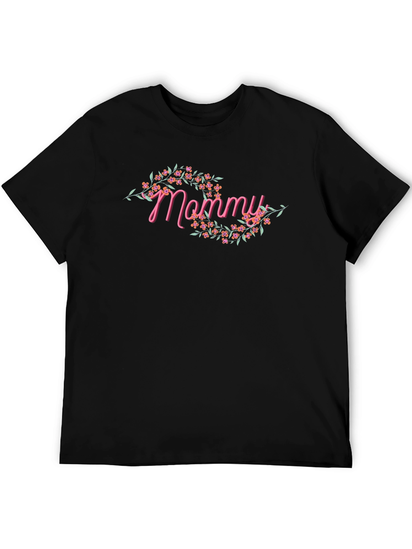 Mommy Floral Graphic Tee - Black T-Shirt