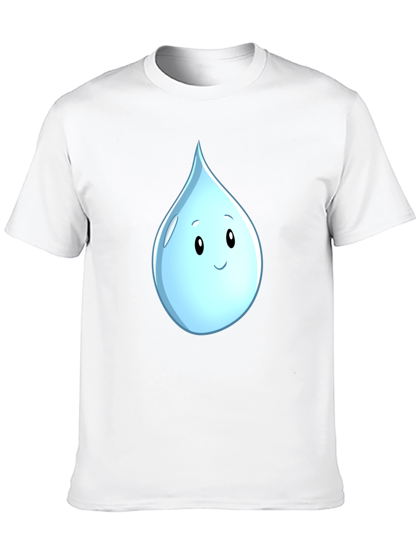 Cute Water Drop Graphic Black T-Shirt