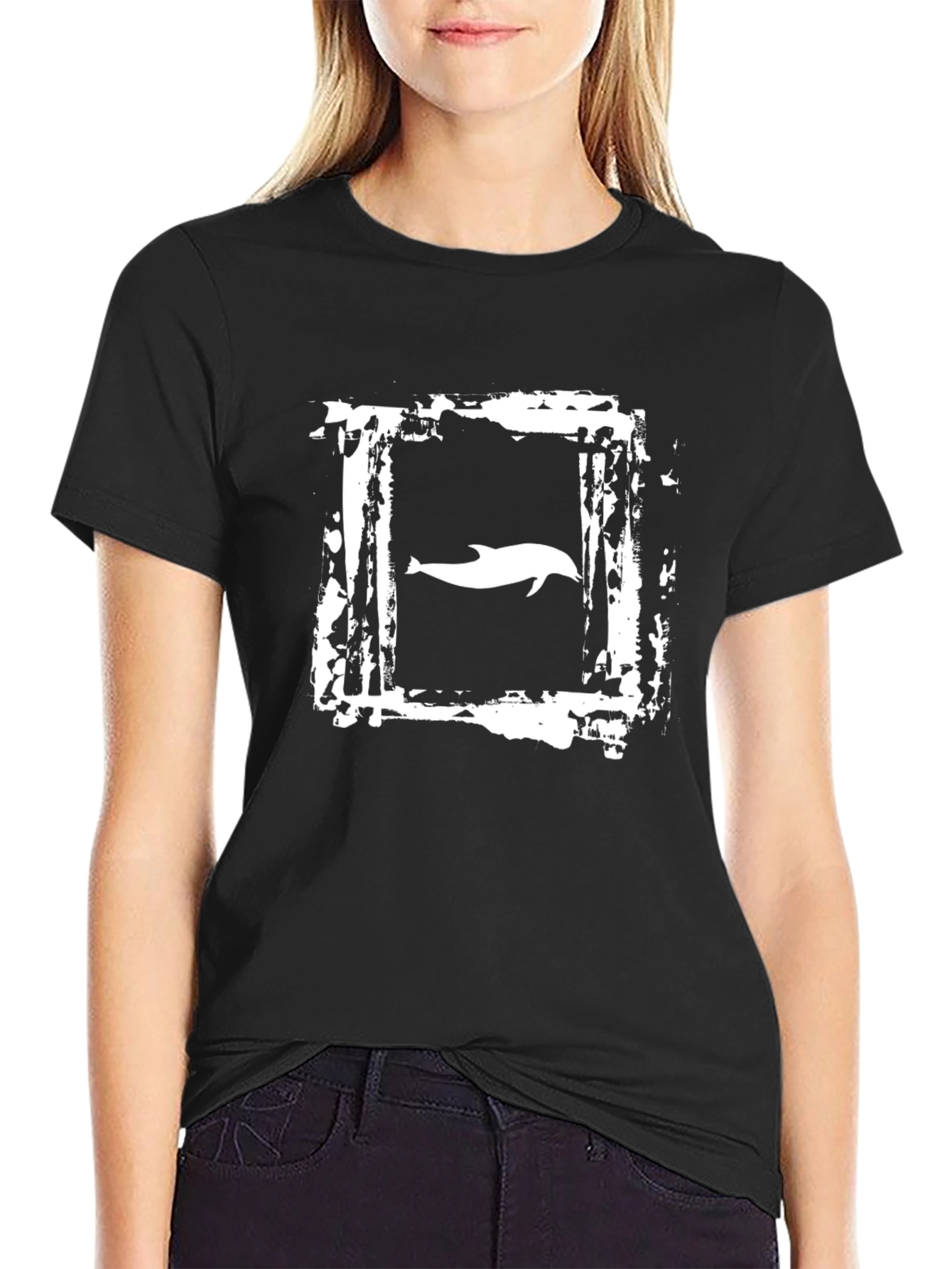 Dolphin Graphic T-Shirt - Distressed Frame