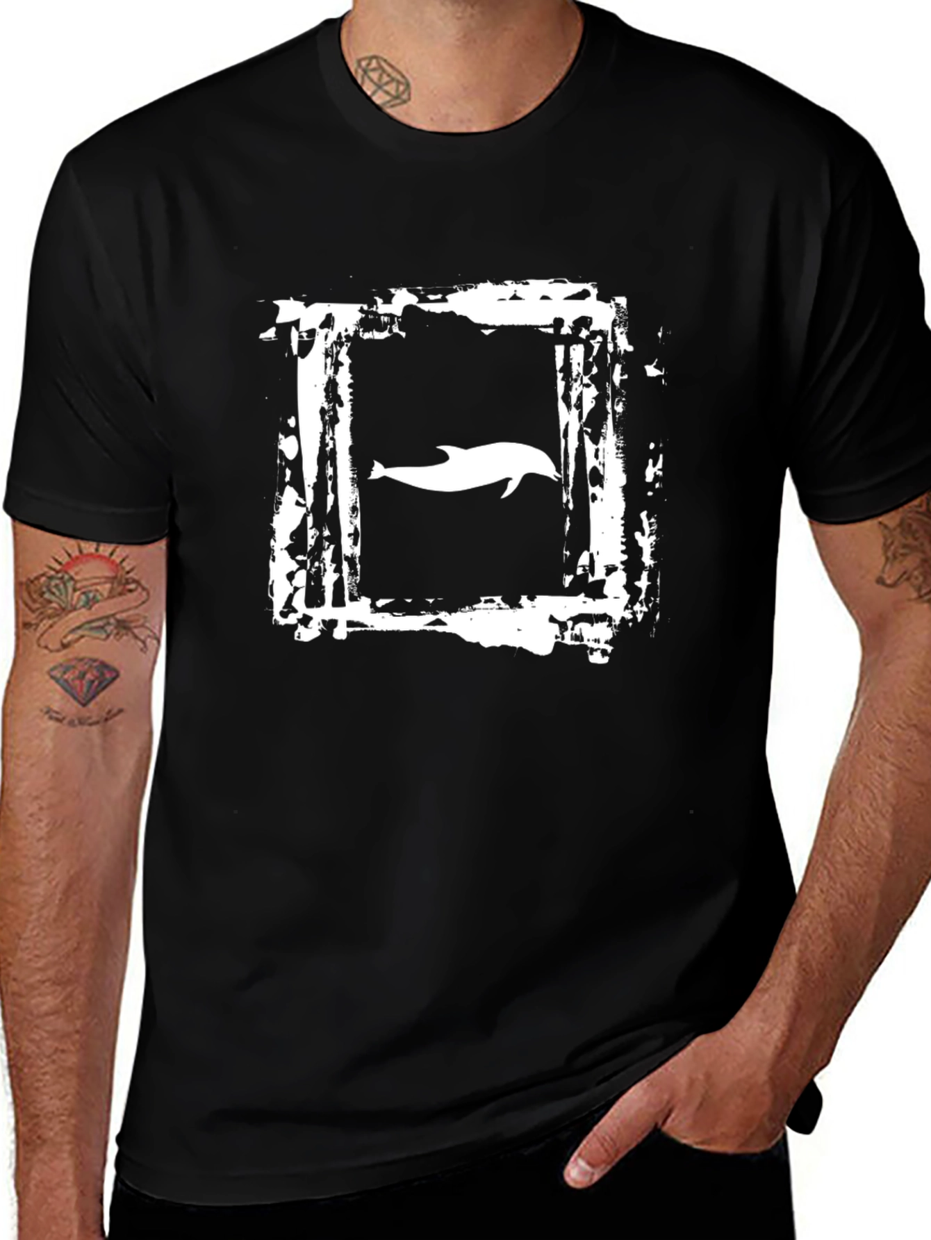 Dolphin Graphic T-Shirt - Distressed Frame