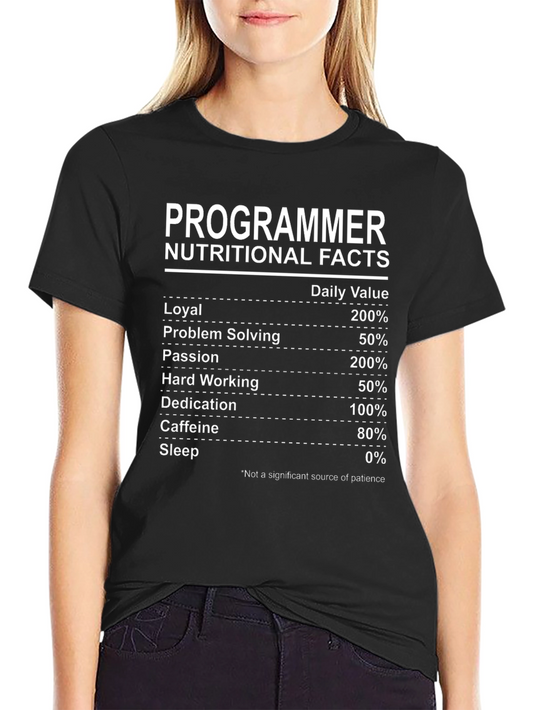 Programmer Nutritional Facts Black T-Shirt
