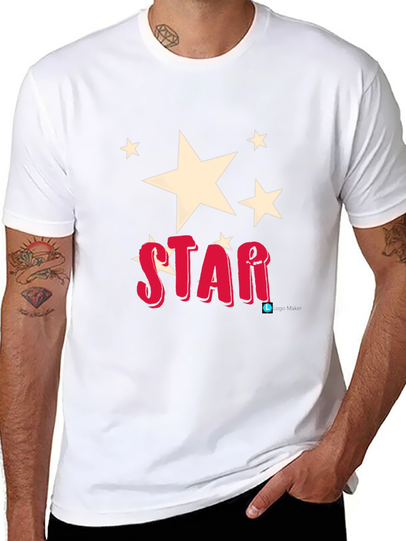 Star Graphic Black Tee Shirt