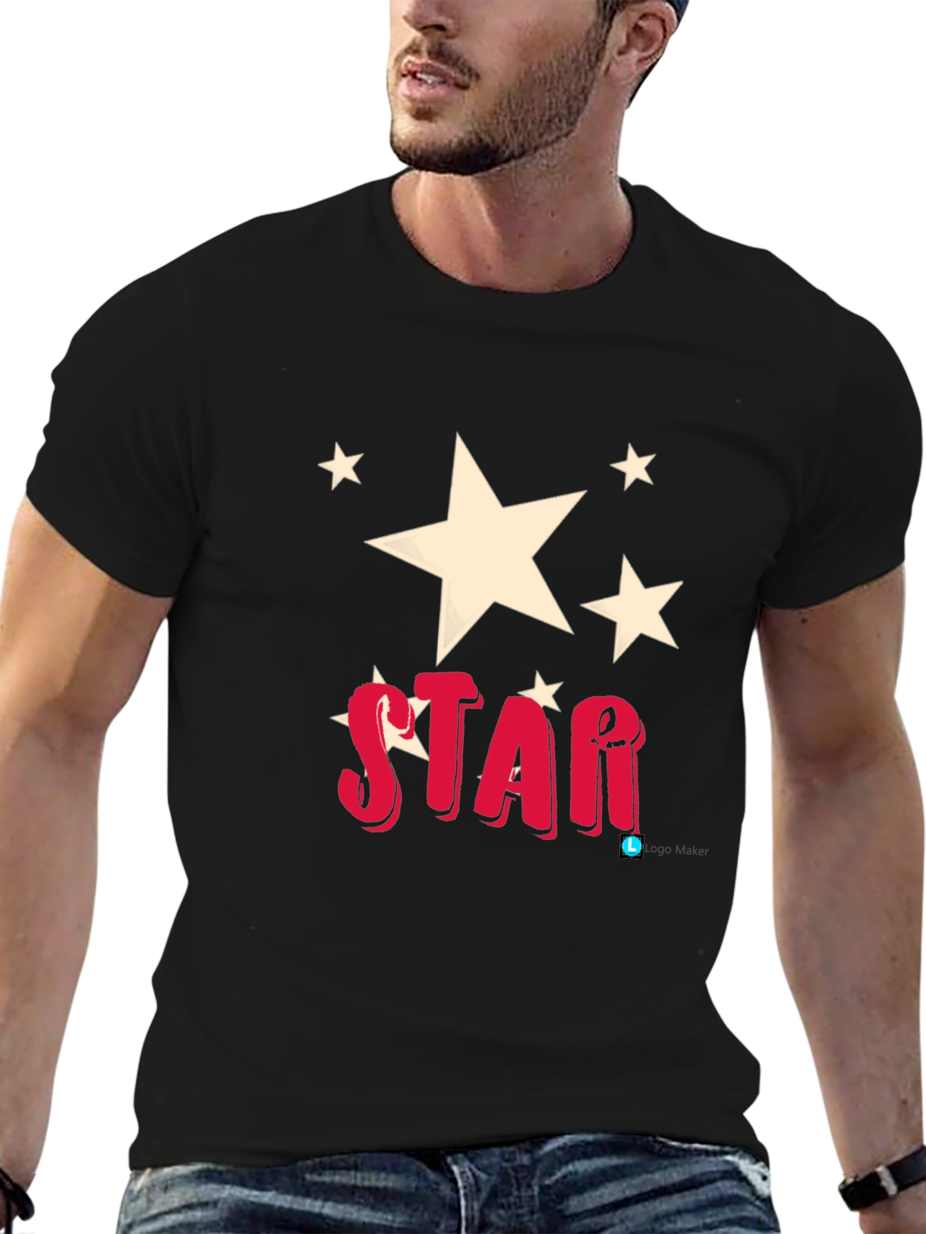 Star Graphic Black Tee Shirt