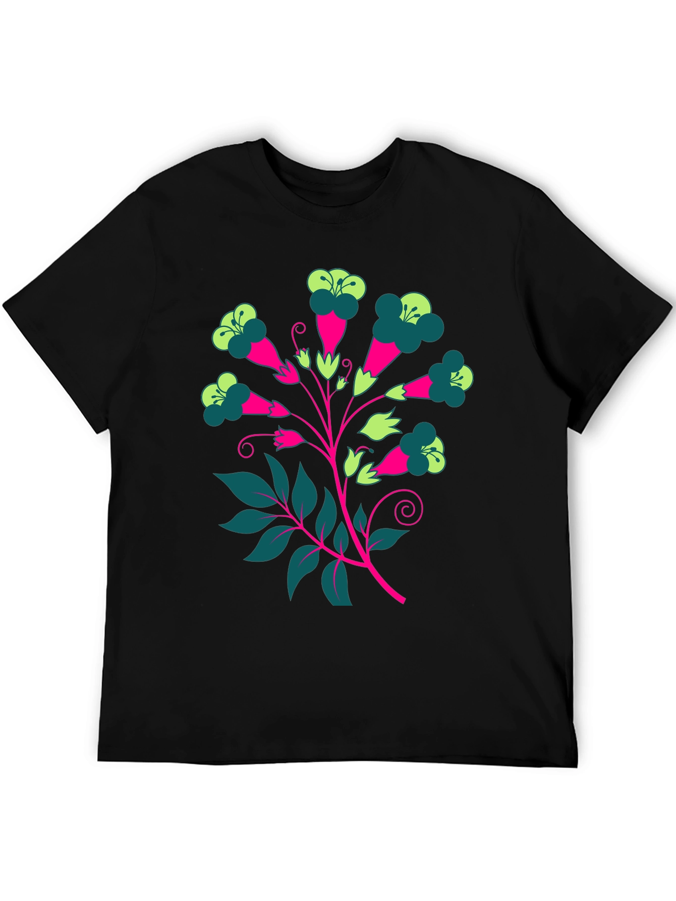Floral Print Tee - Modern Graphic T-Shirt