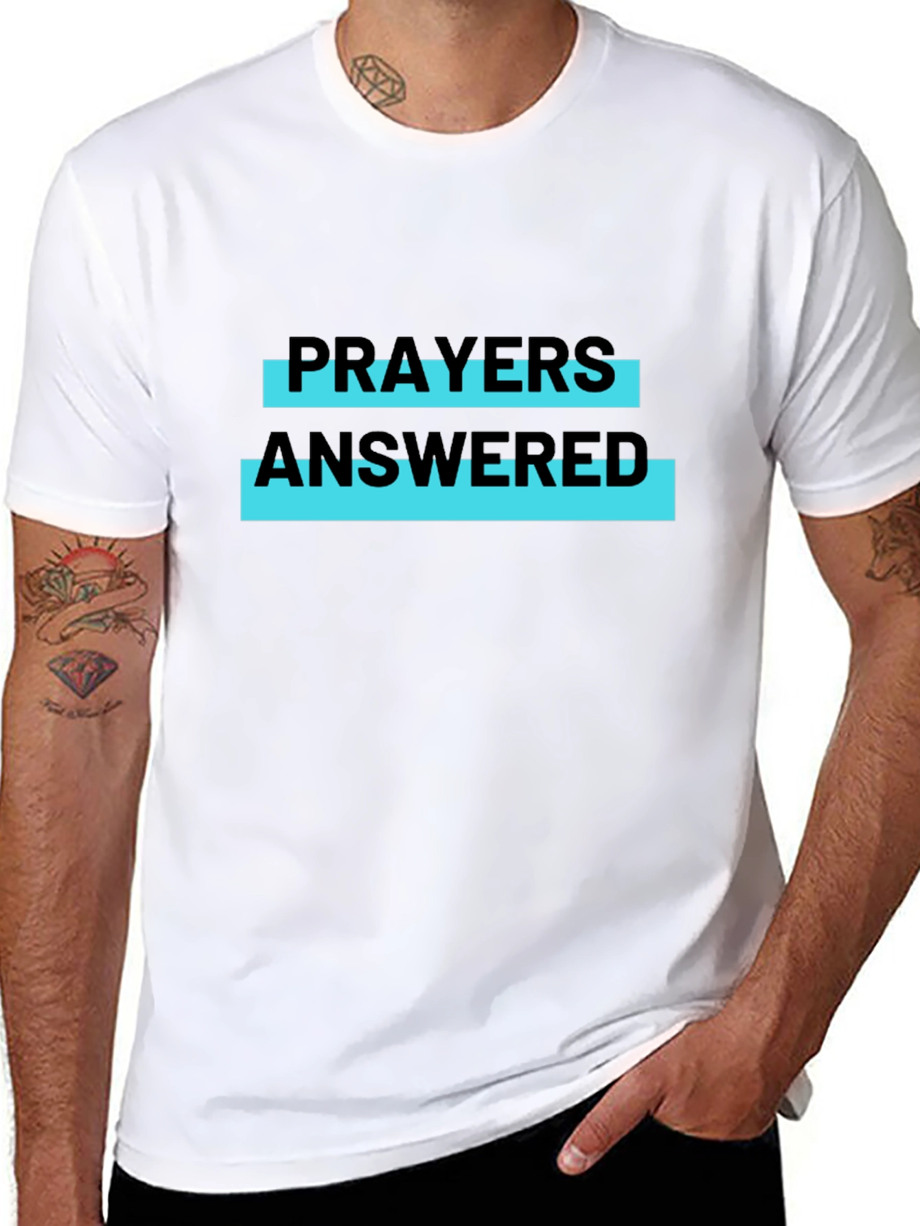 Prayers Answered Graphic Tee - Black Casual T-Shirt