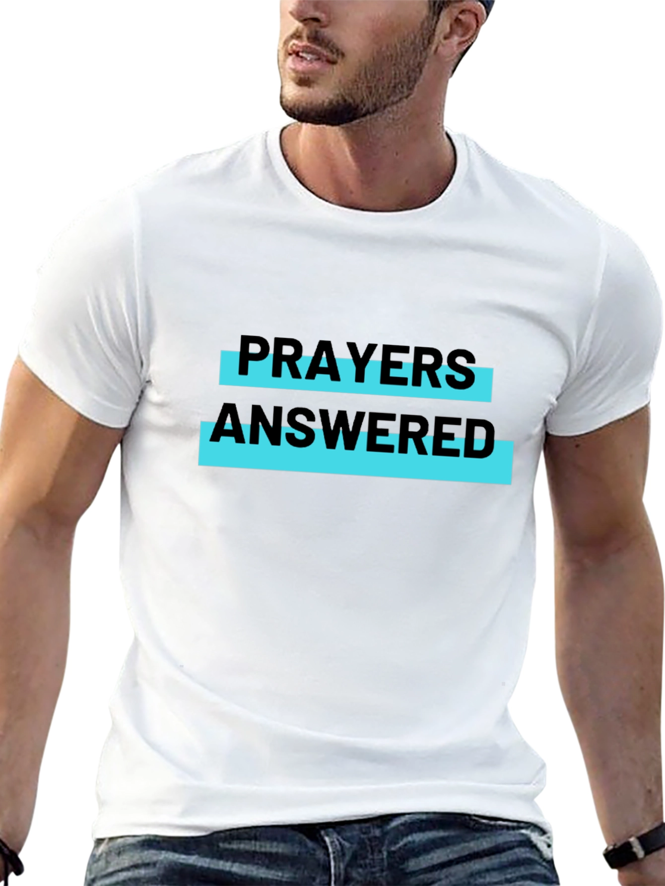 Prayers Answered Graphic Tee - Black Casual T-Shirt