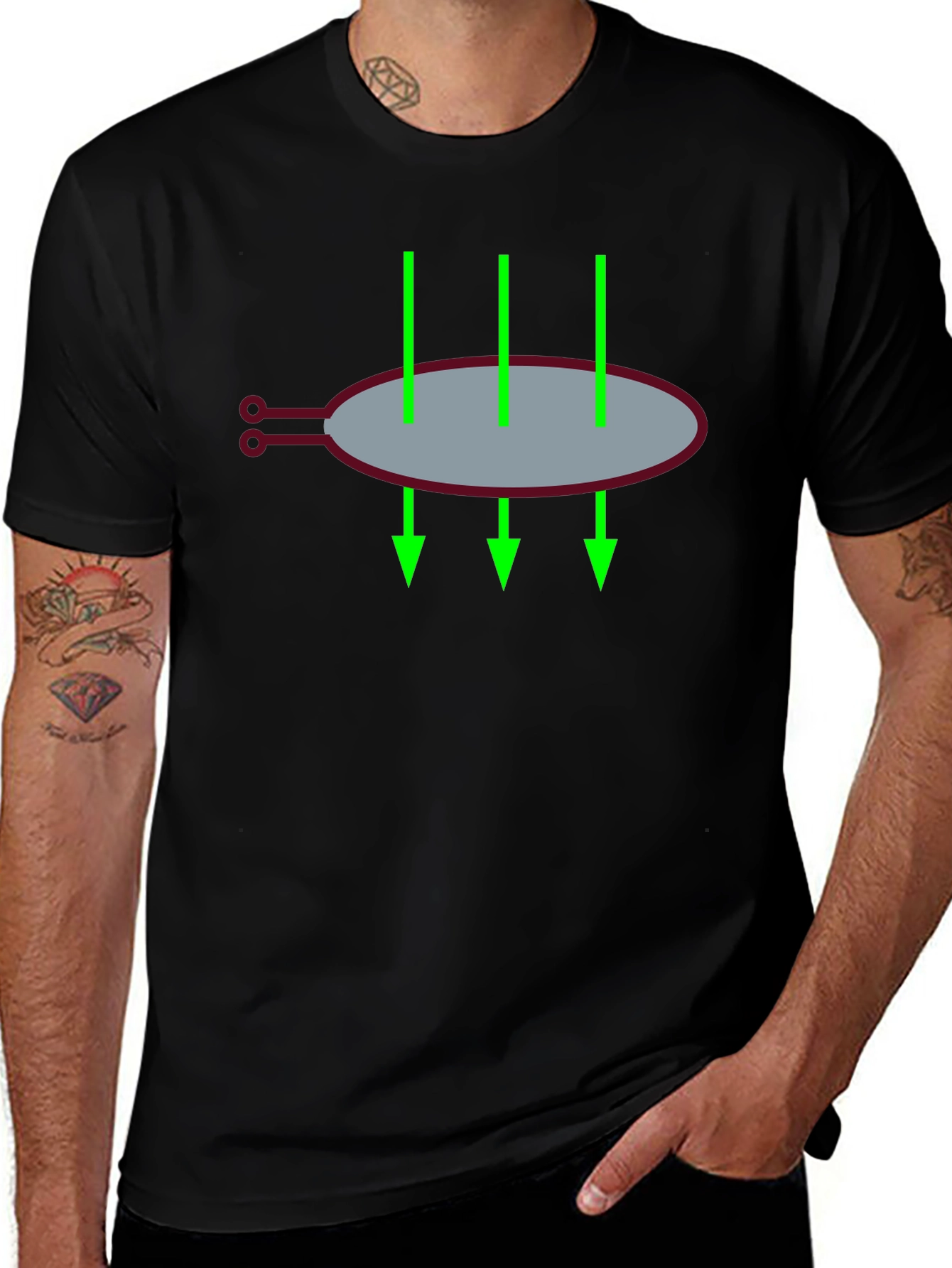 Black T-Shirt with Graphic Design