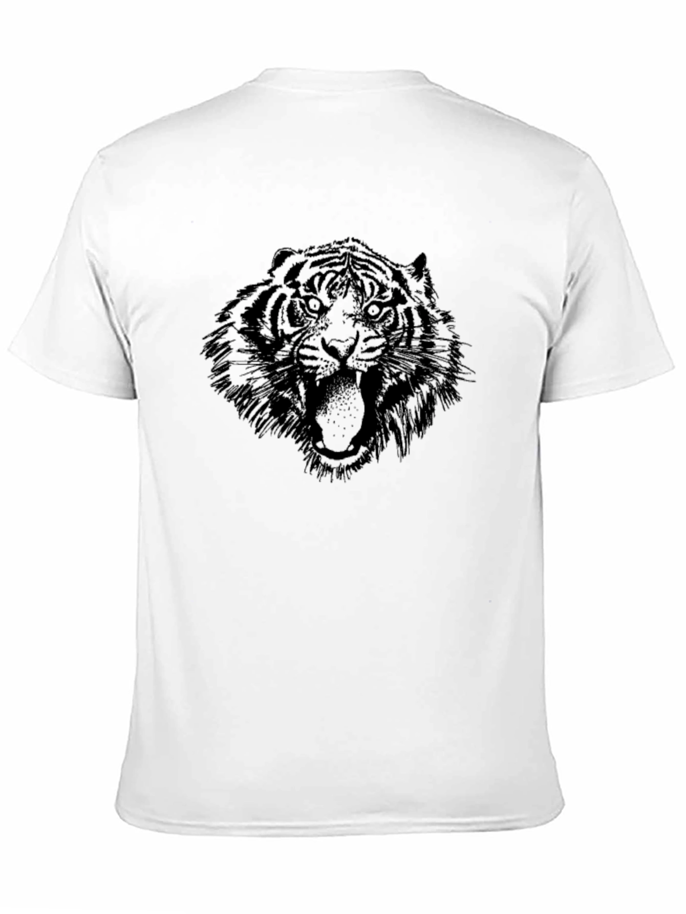 Tiger Graphic Tee - Mens Black Crew Neck T-Shirt