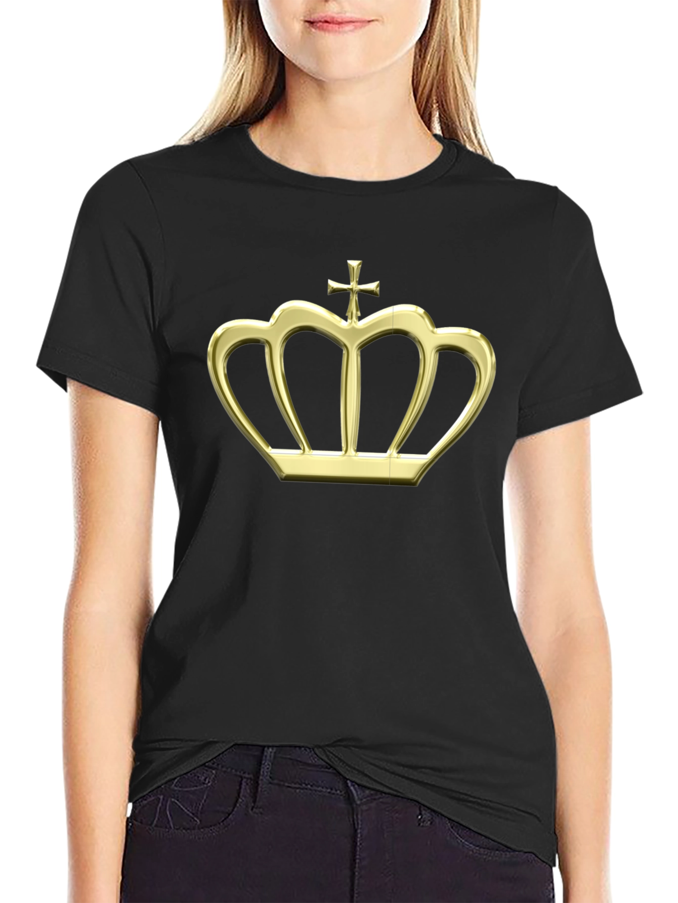 Golden Crown Graphic Tee - Black