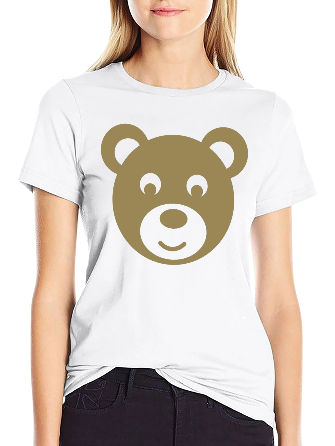 Cute Bear Graphic Black T-Shirt - Trendy Casual Tee