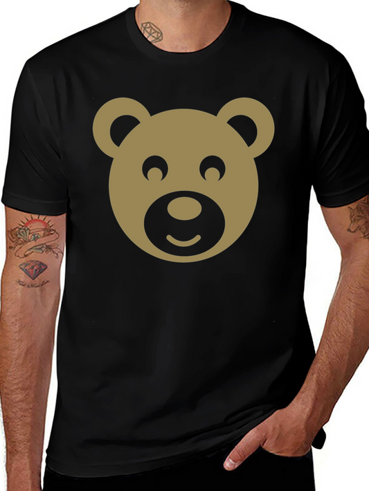 Cute Bear Graphic Black T-Shirt - Trendy Casual Tee