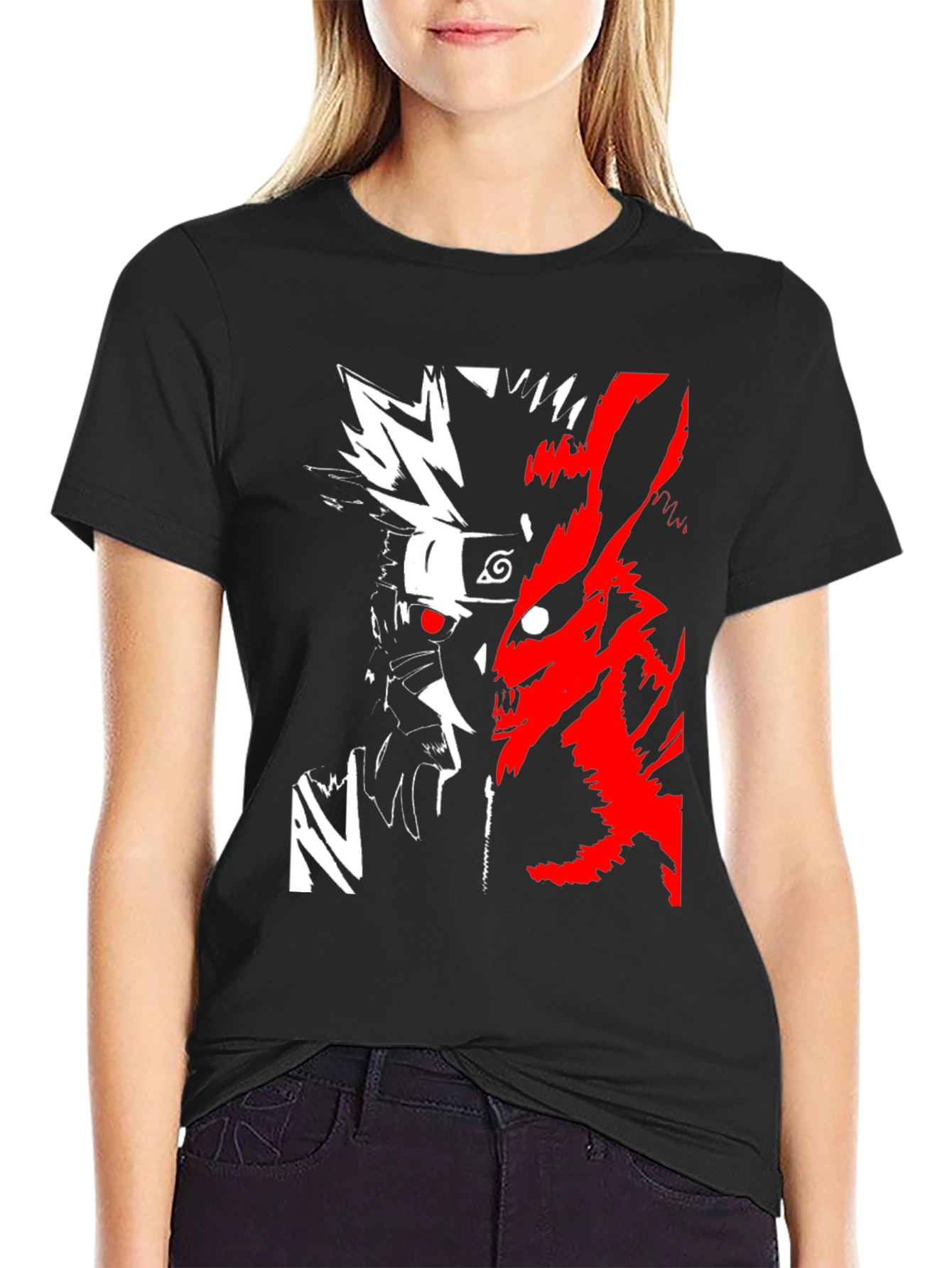 Naruto & Kurama Black Graphic T-Shirt