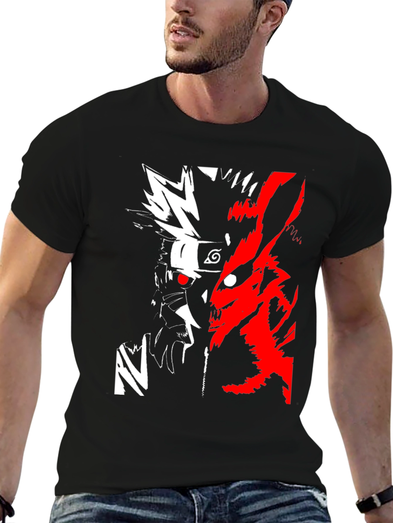 Naruto & Kurama Black Graphic T-Shirt