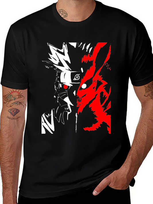 Naruto & Kurama Black Graphic T-Shirt